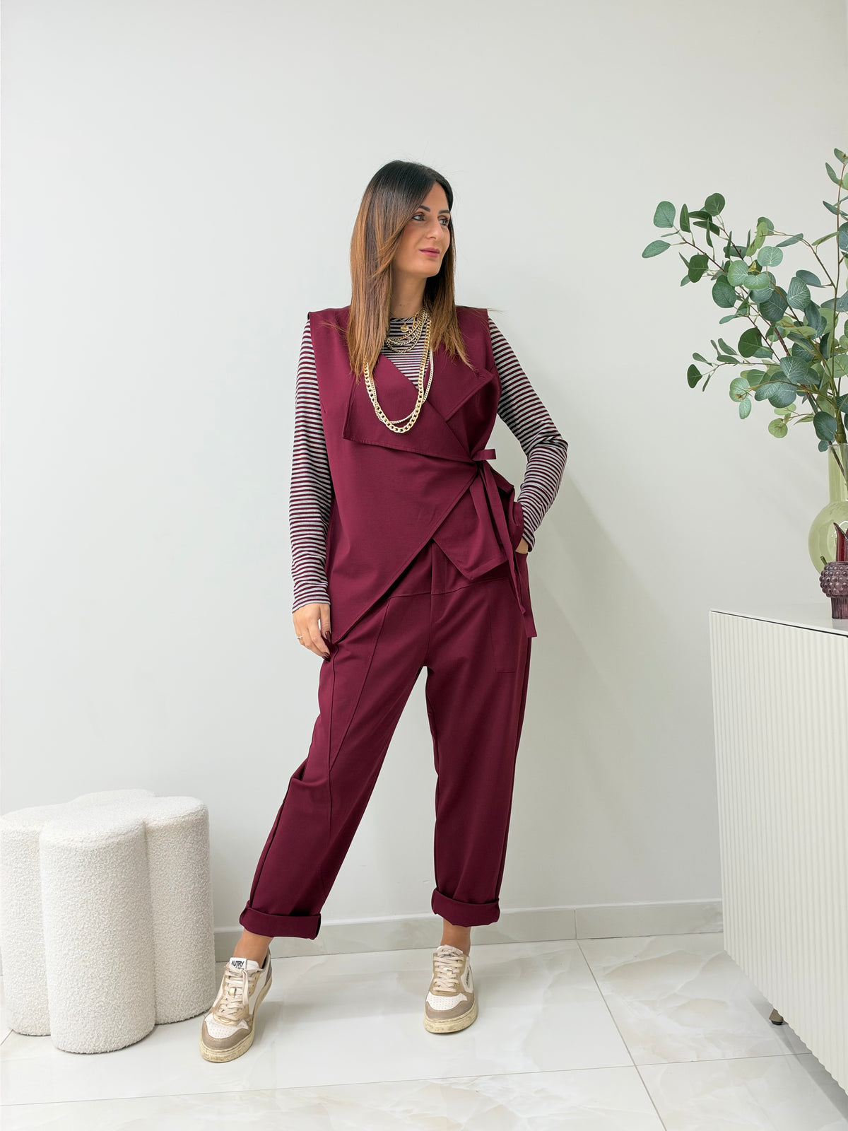 PANTALONE ADA BORDEAUX