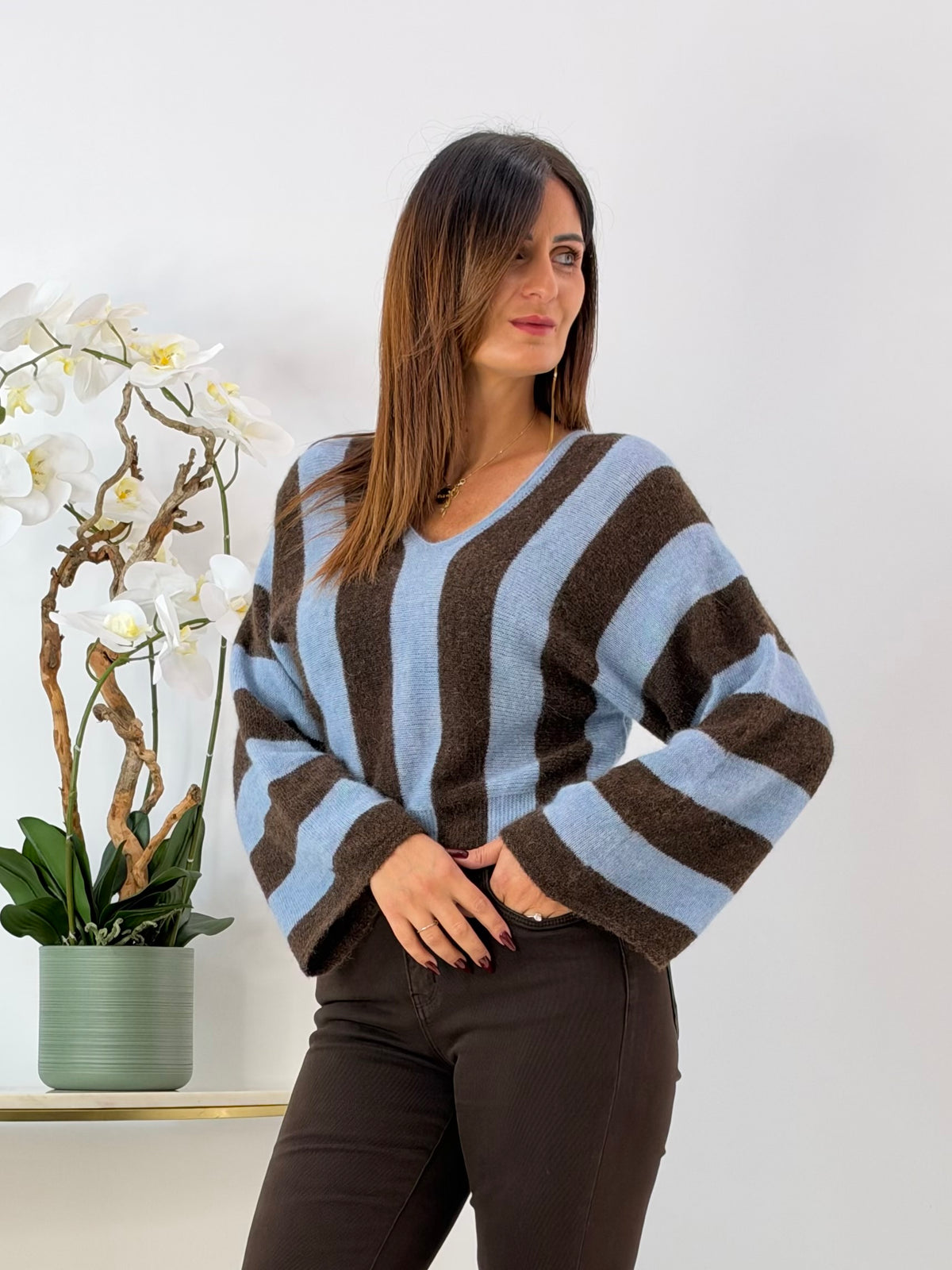 PULL FRESIA A RIGHE