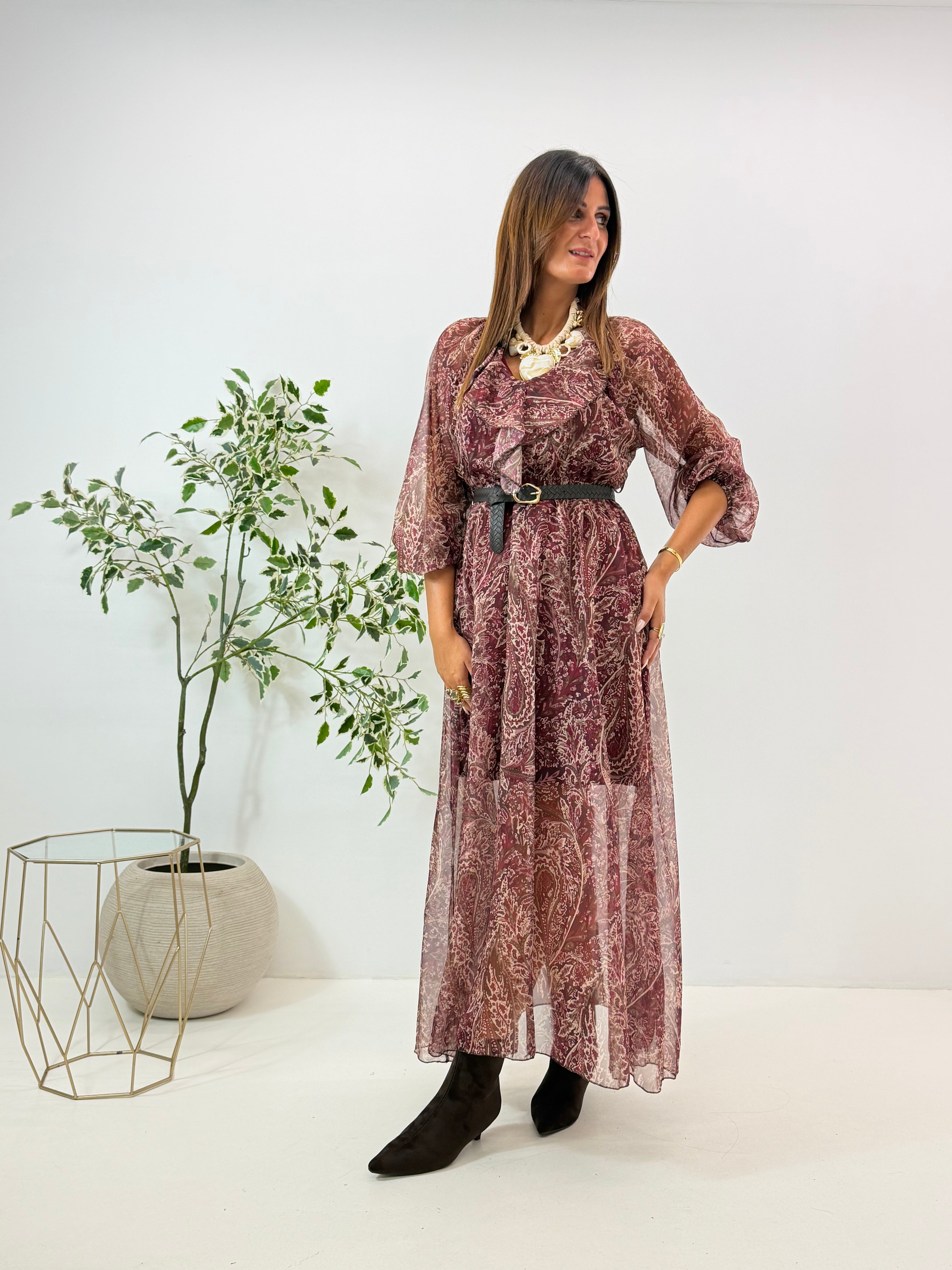 ABITO JESY FANTASIA BORDEAUX