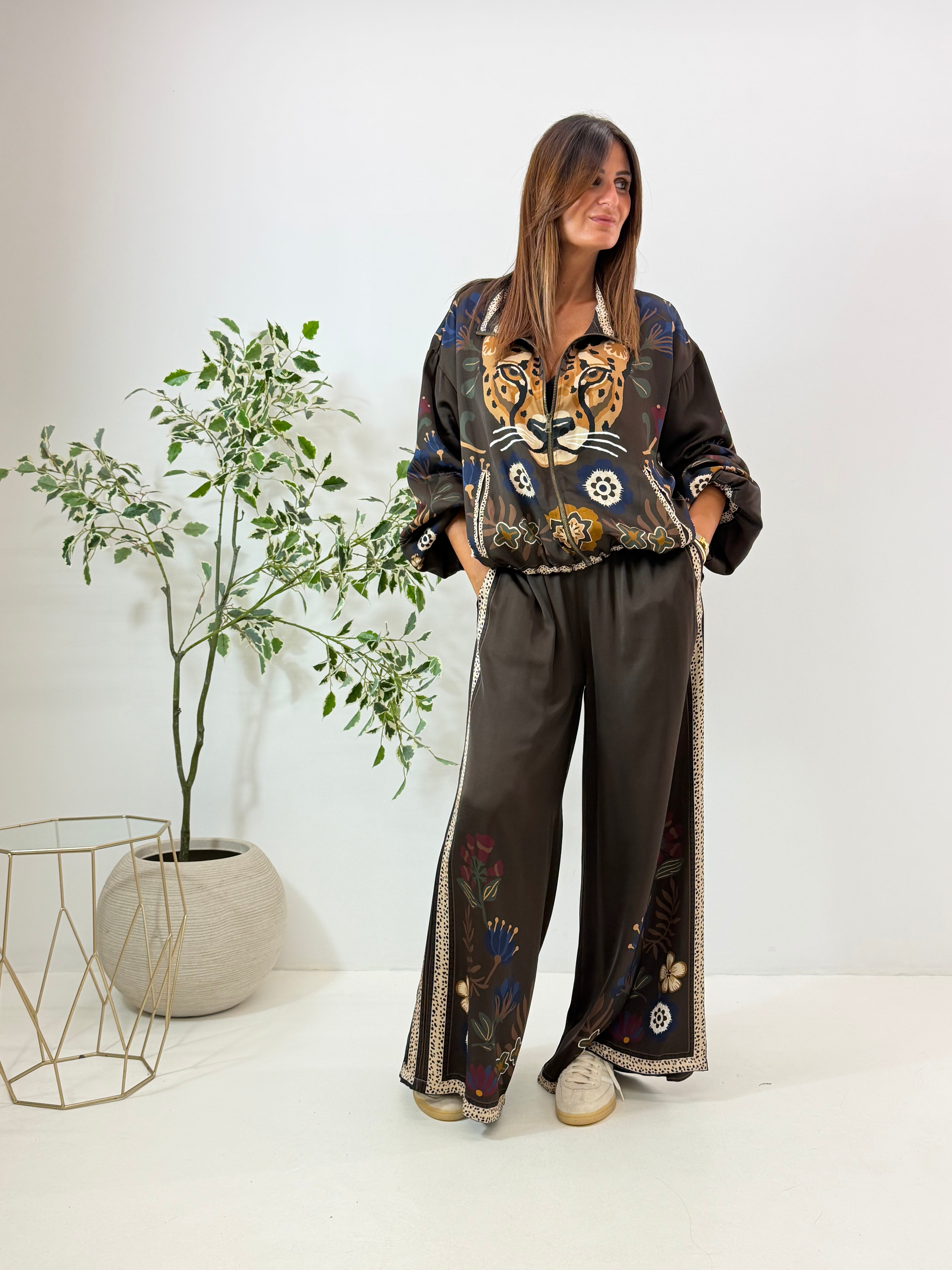 BOMBER ROMY IN SATIN MORO