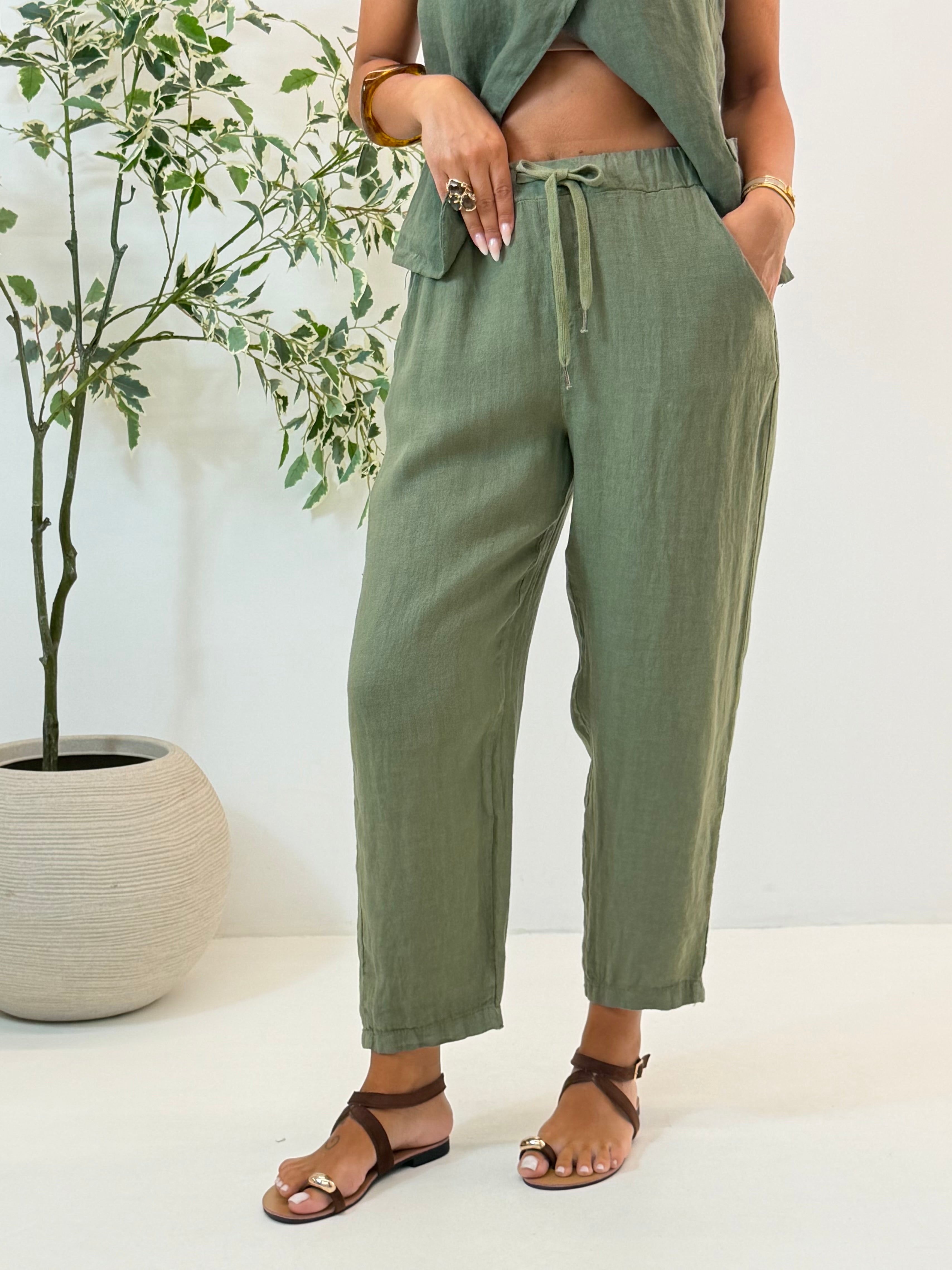 PANTALONE AMELIA IN LINO