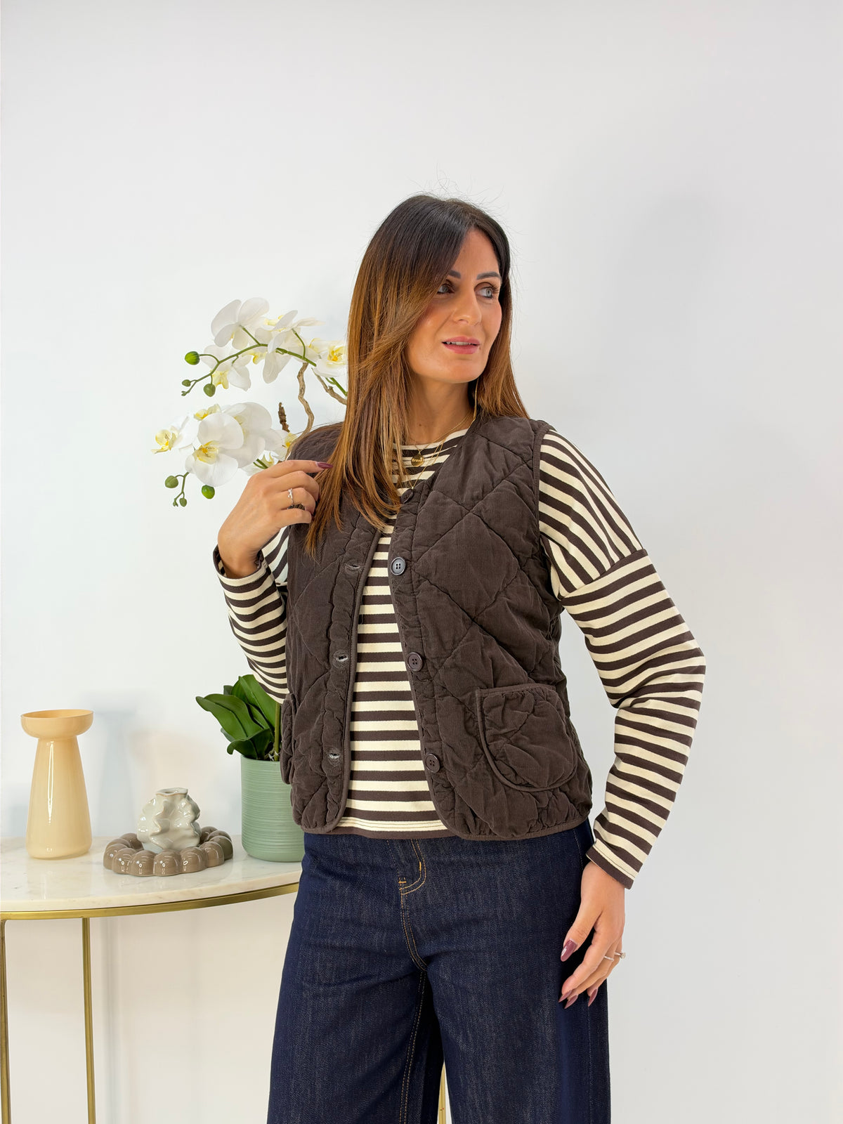 GILET AMIRA TRAPUNTATO