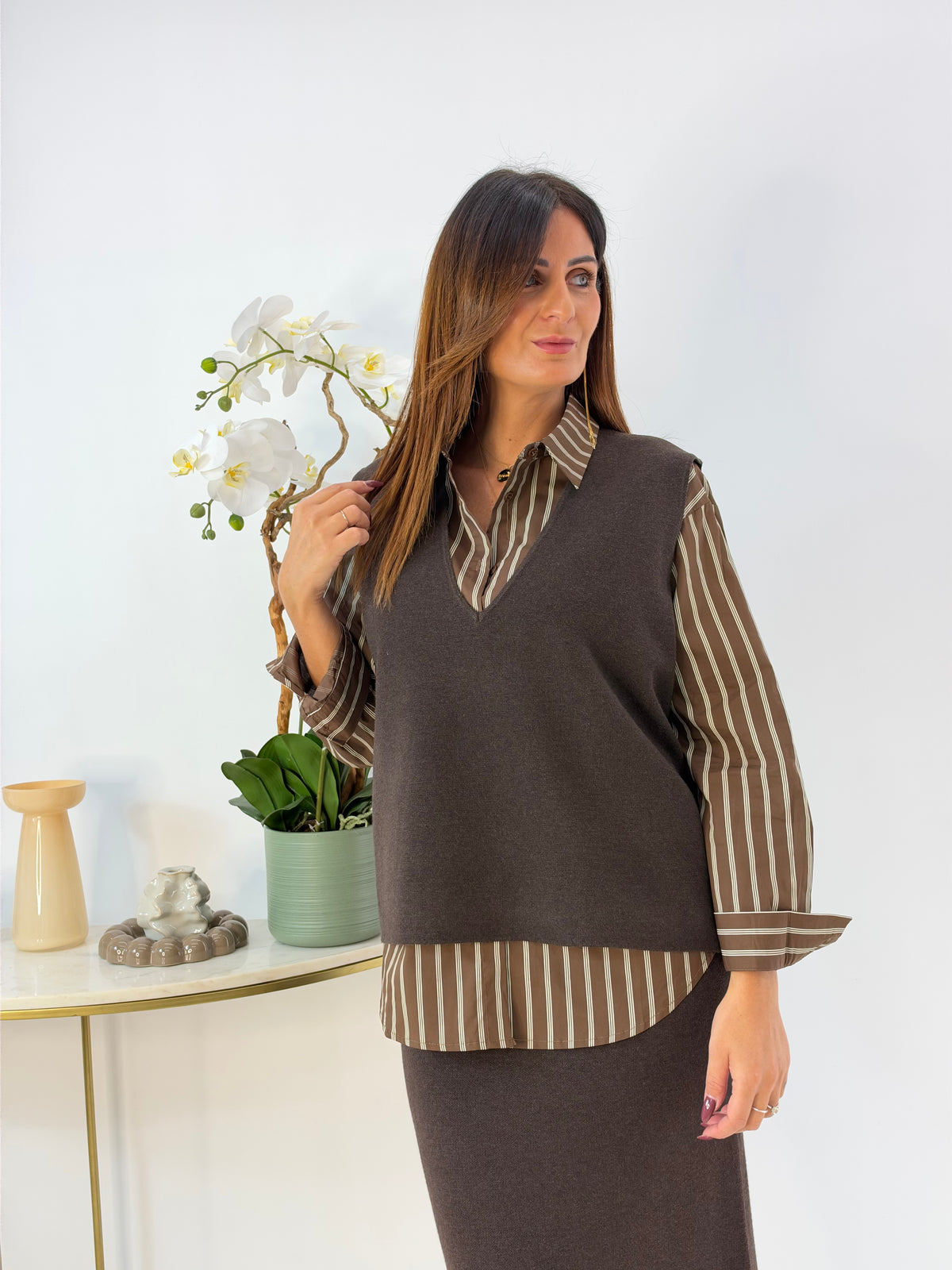 COMPLETO IN MAGLIA MORO
