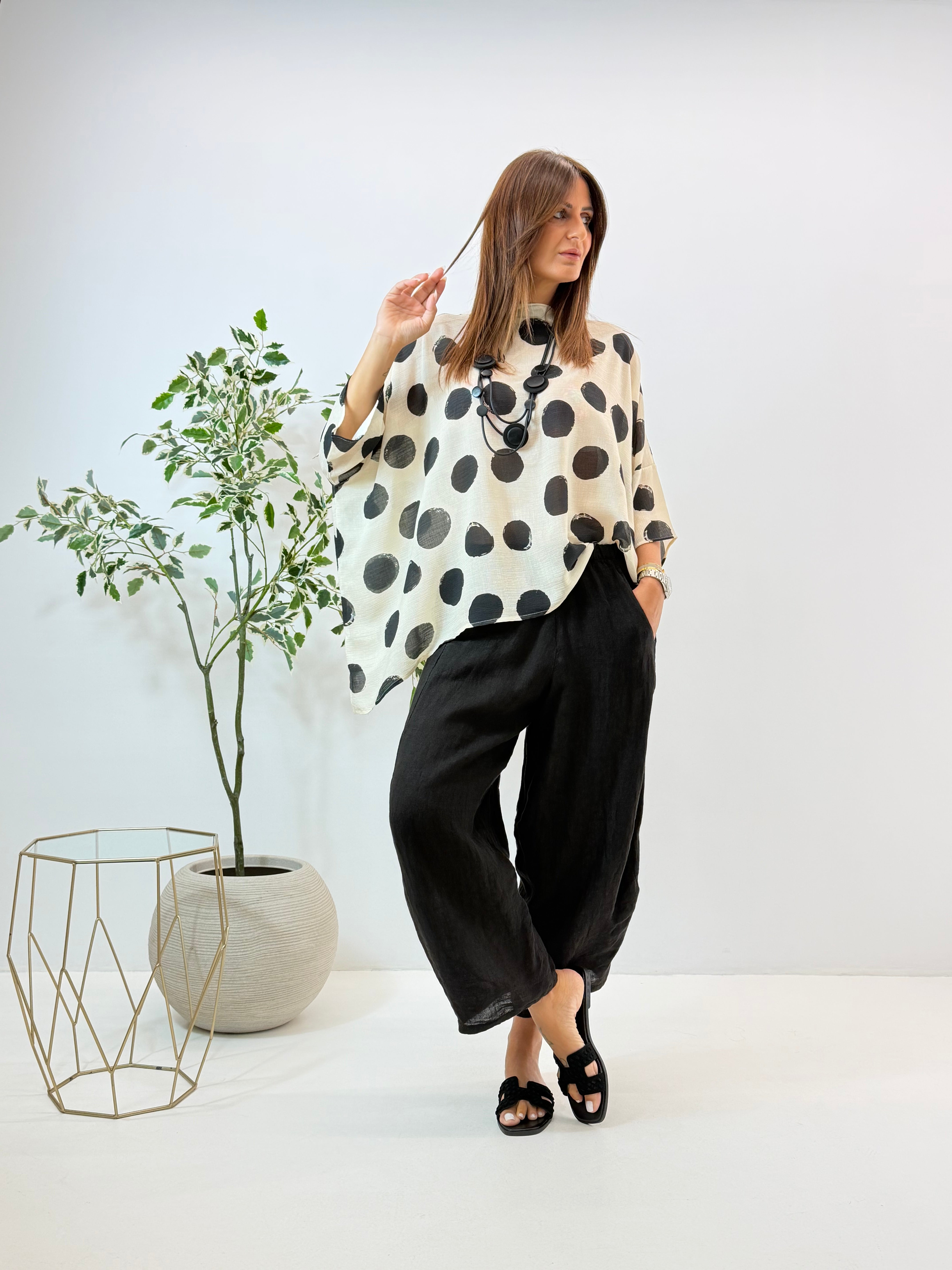 BLUSA ADRIA WENDY FANTASIA A POIS