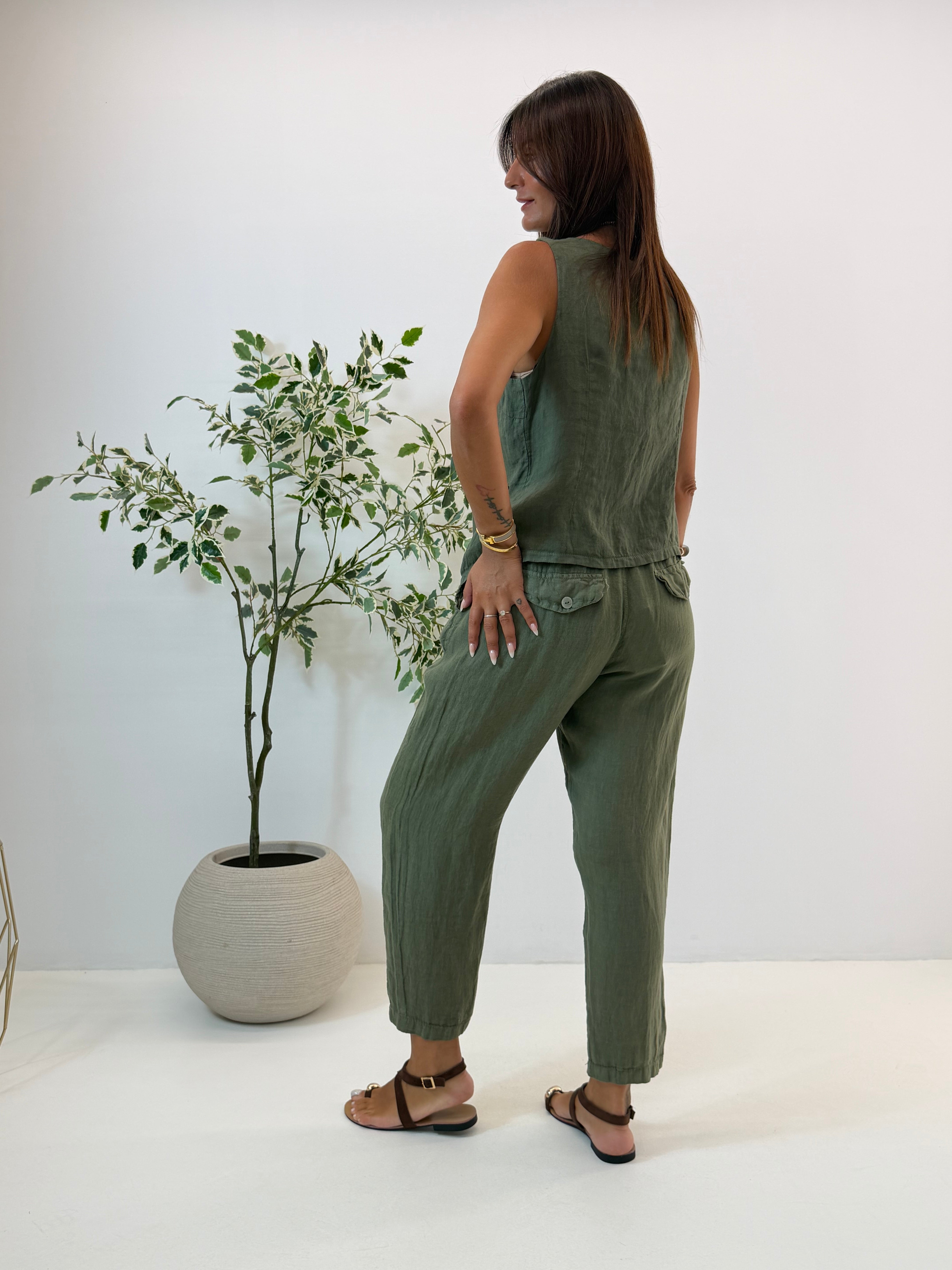 PANTALONE AMELIA IN LINO