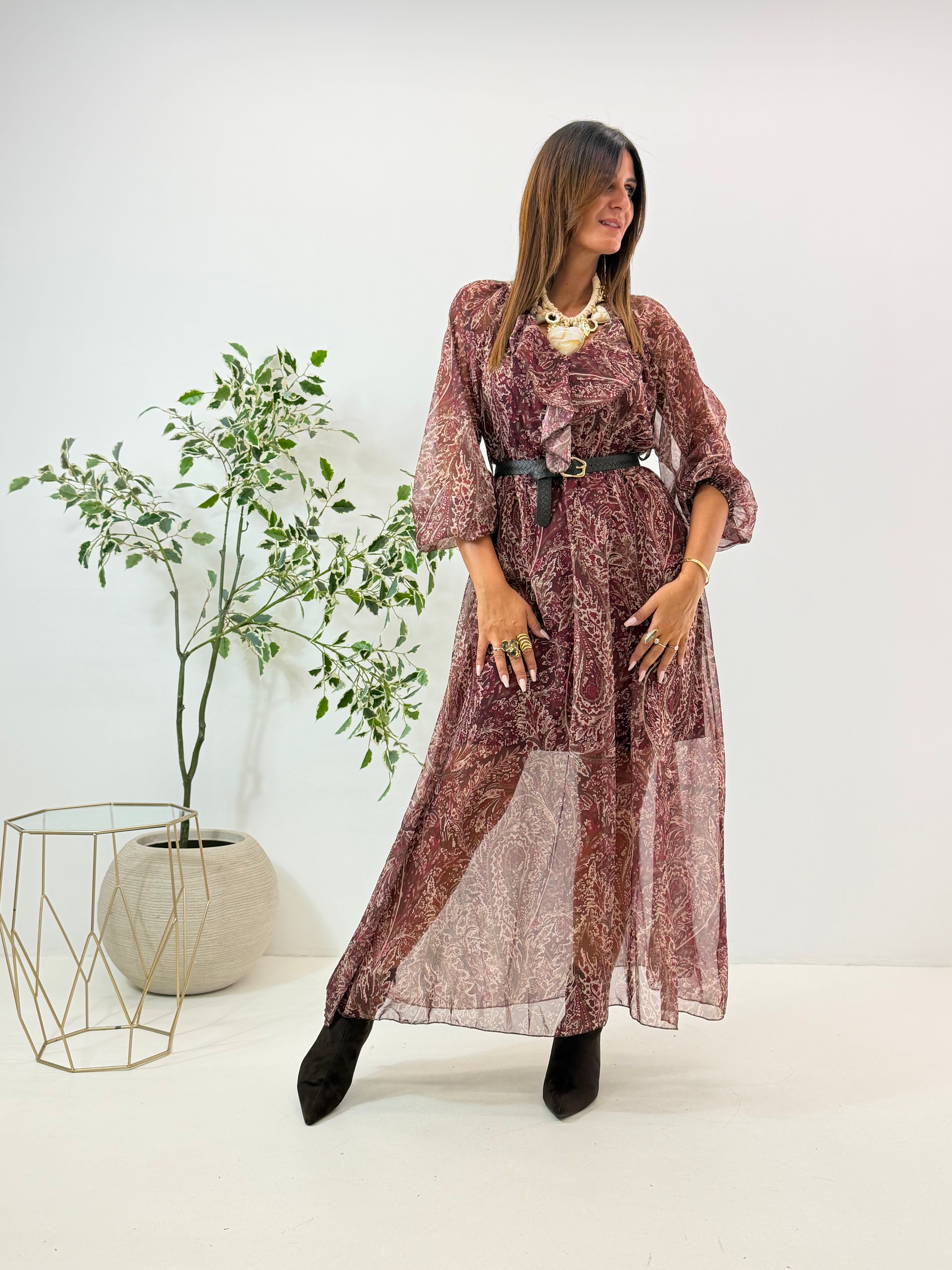 ABITO JESY FANTASIA BORDEAUX