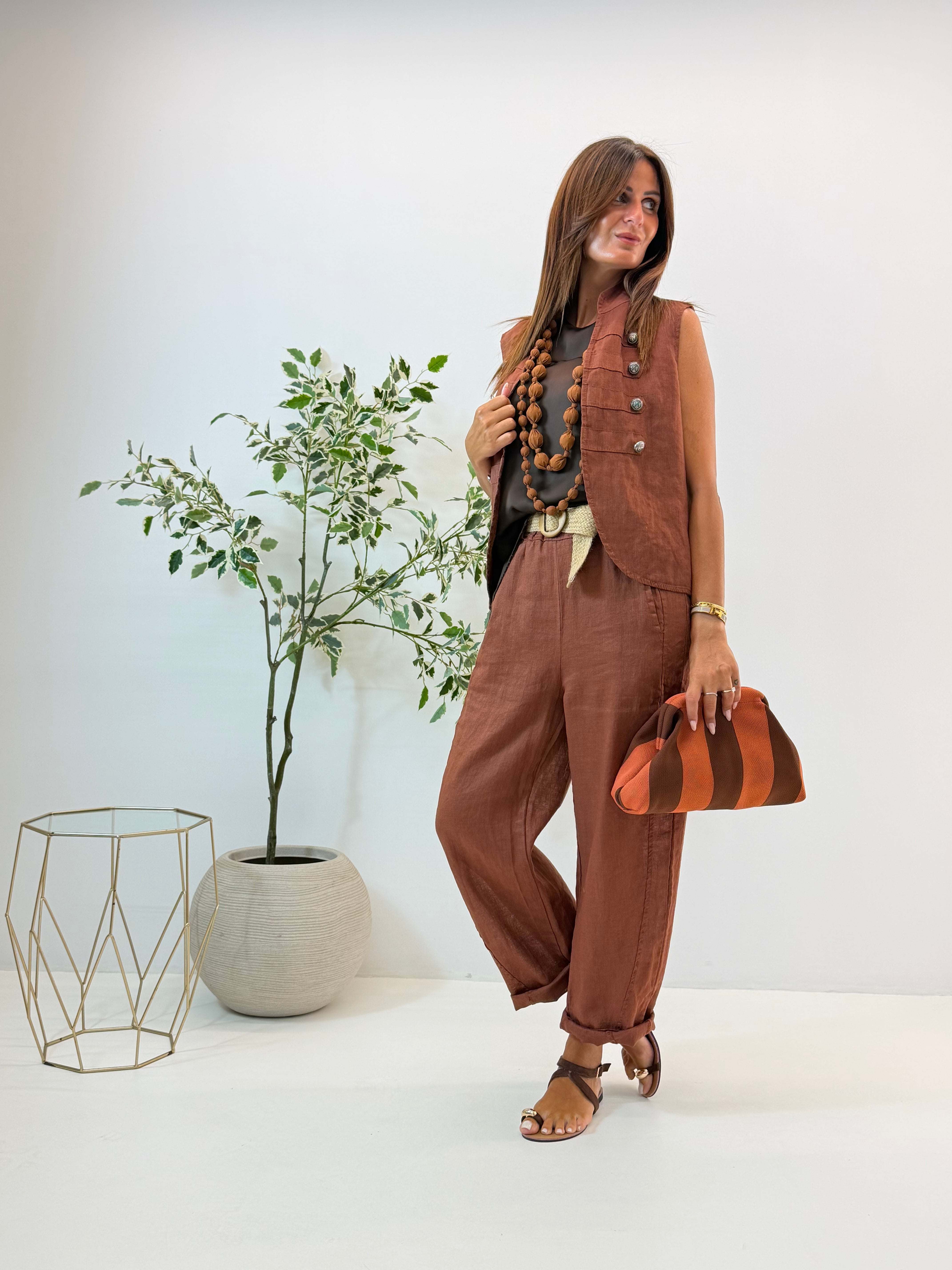 PANTALONE AMELIE IN LINO