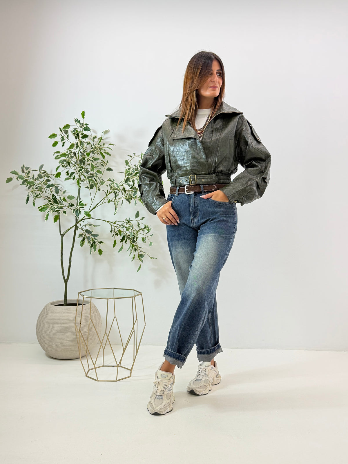 CHIODO IN ECO PELLE VERDE