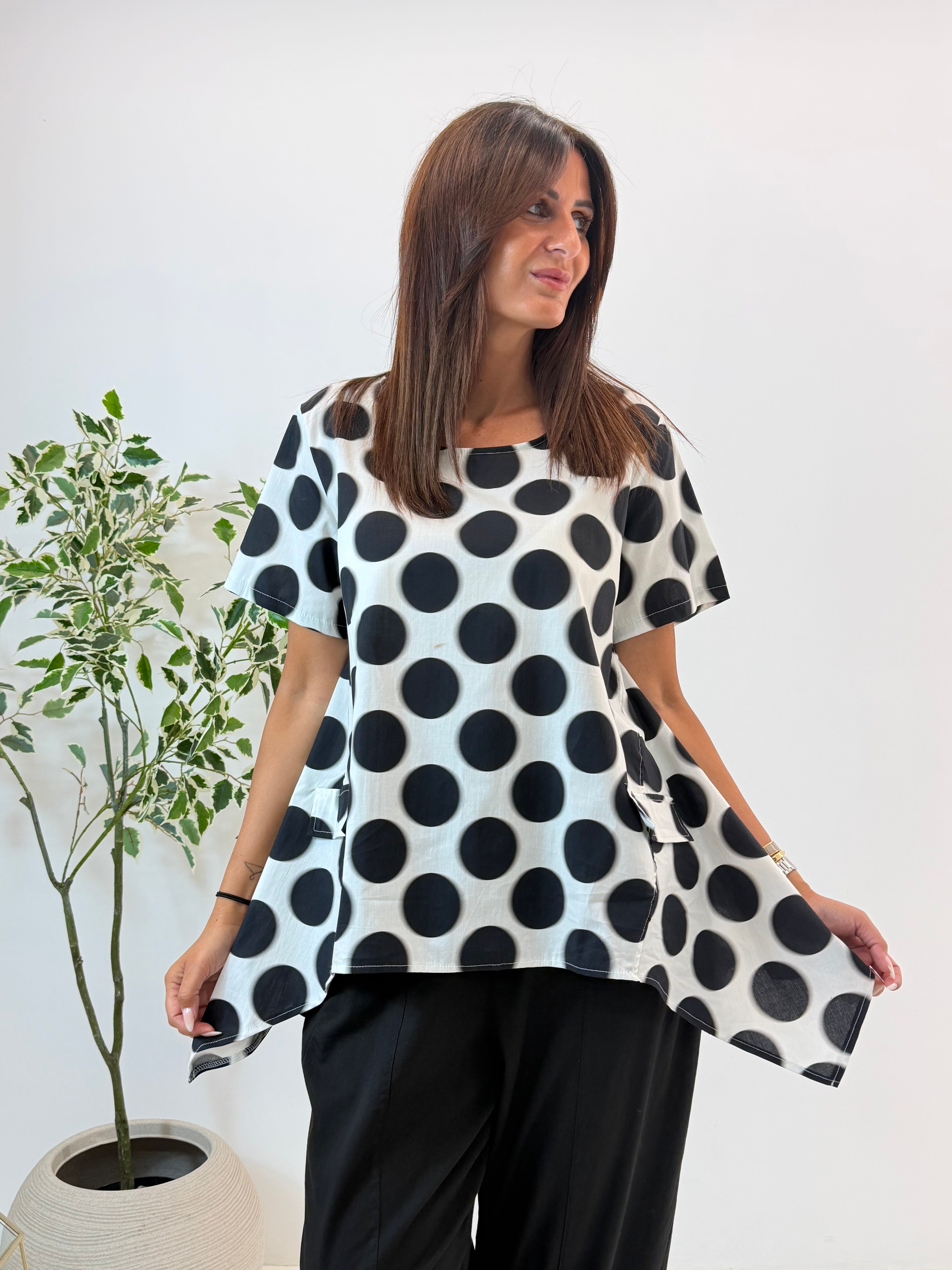 BLUSA DIANE FANTASIA A POIS