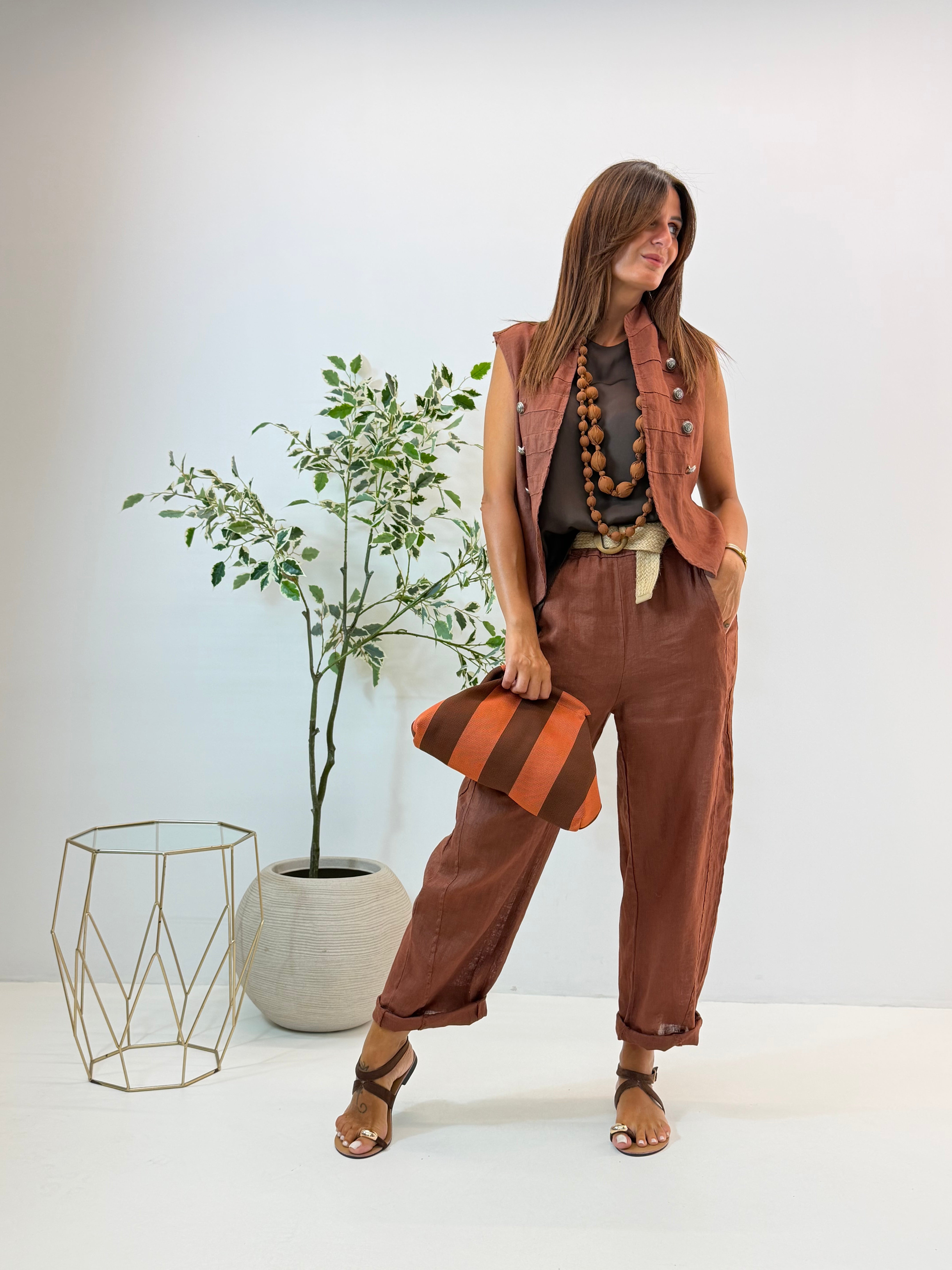 PANTALONE AMELIE IN LINO