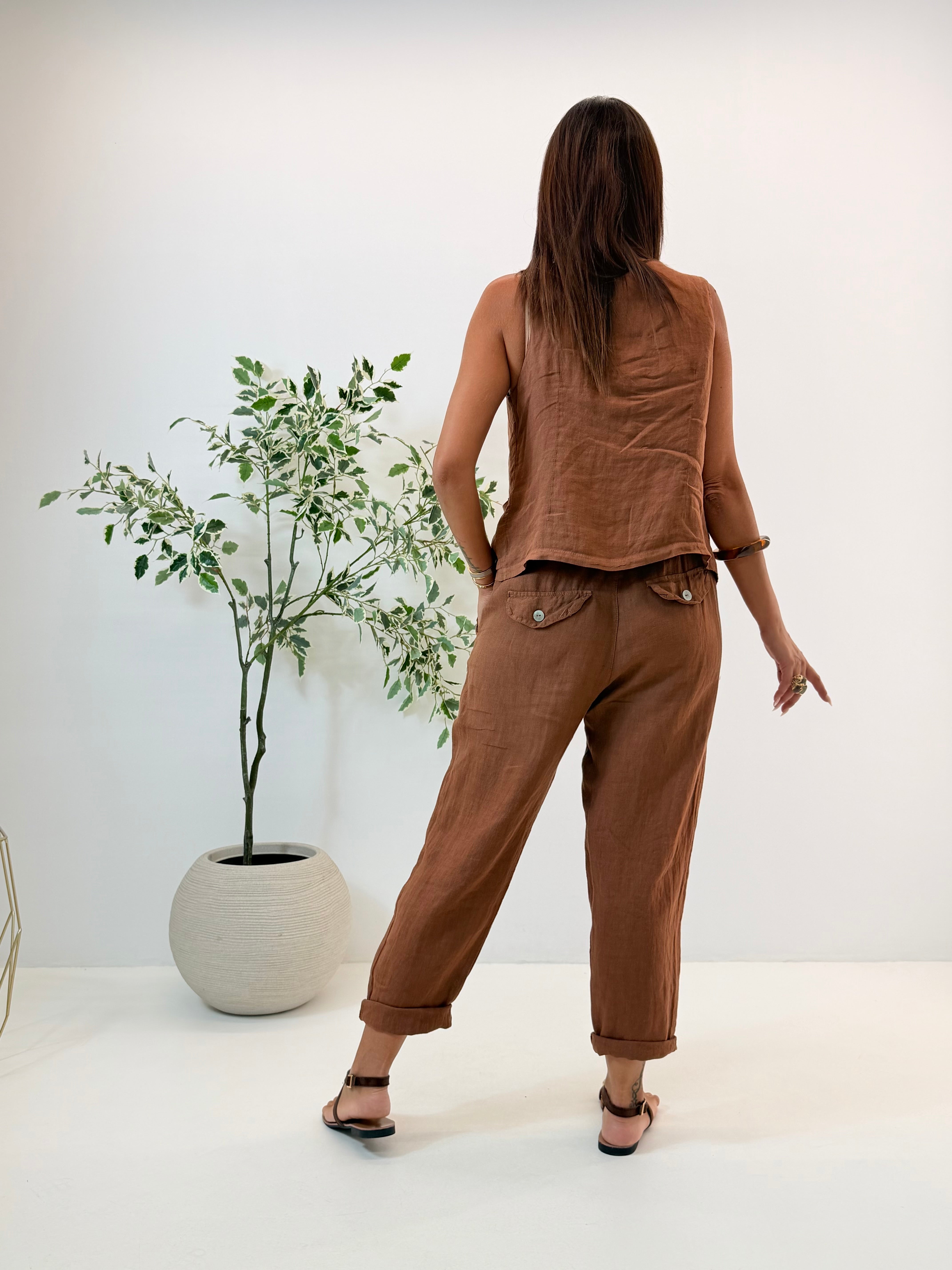 PANTALONE AMELIA IN LINO