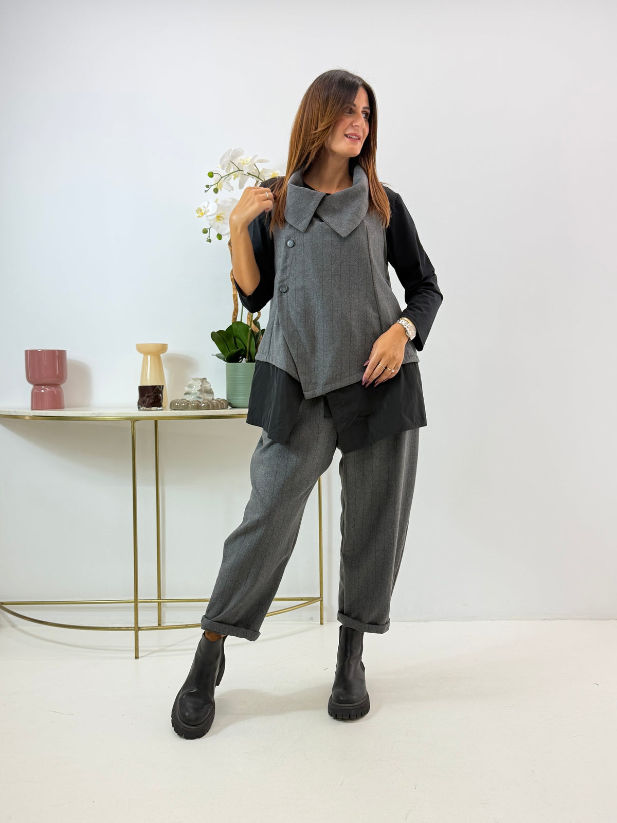 PANTALONE SOLEIRA WENDY GESSATO GRIGIO