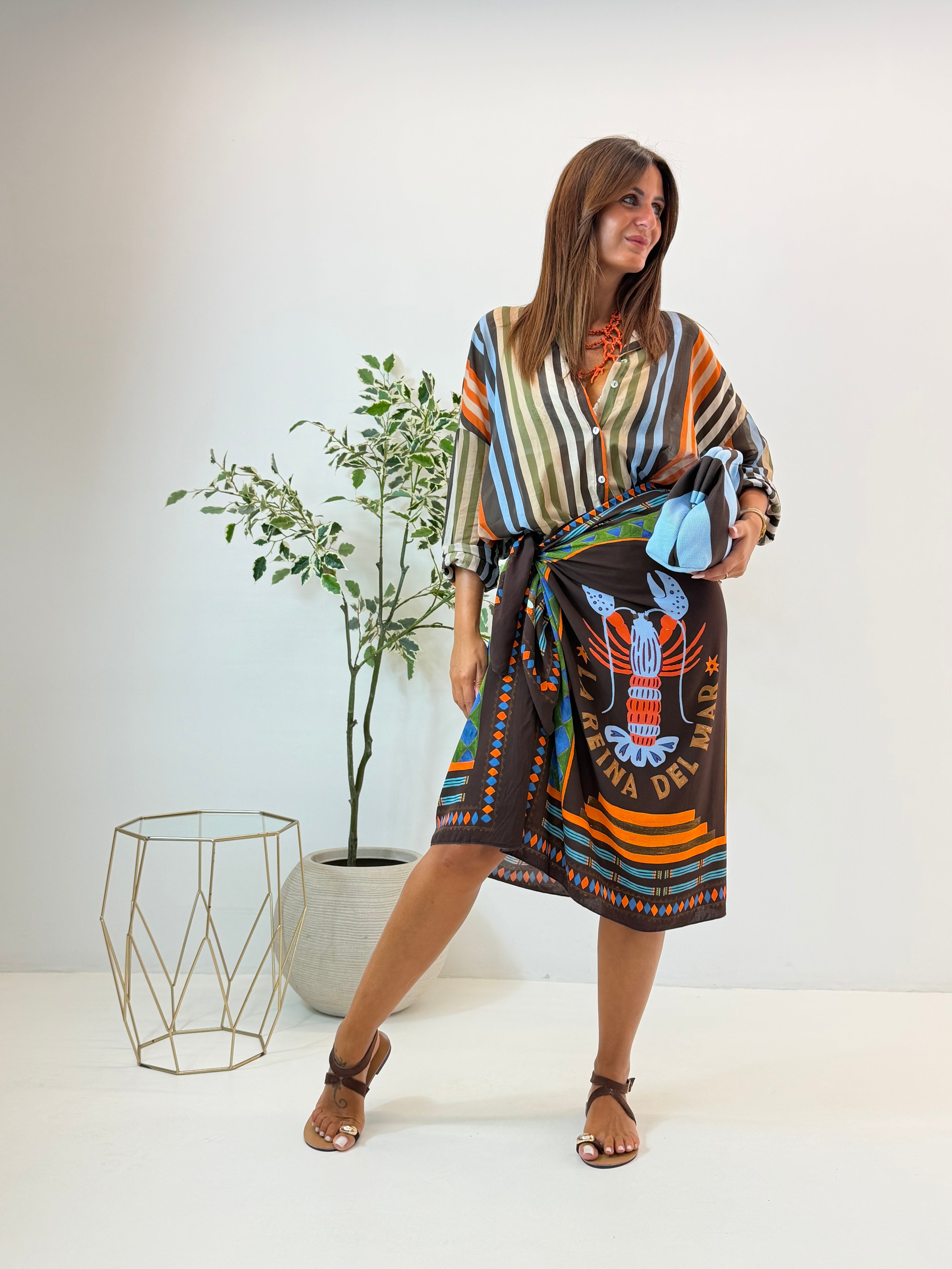 CAMICIA REINA FANTASIA A RIGHE MULTICOLOR