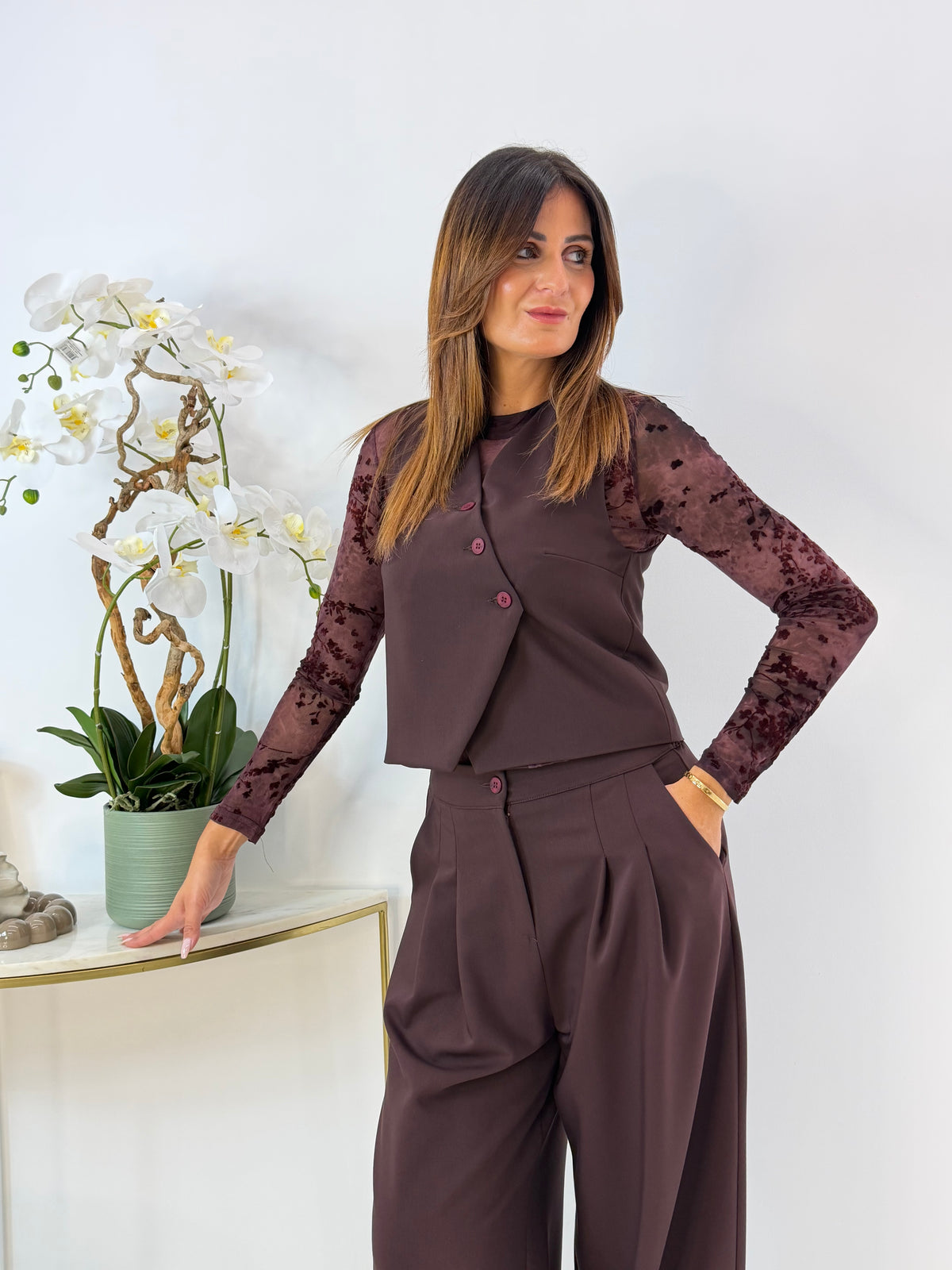 GILET SERENA BORDEAUX
