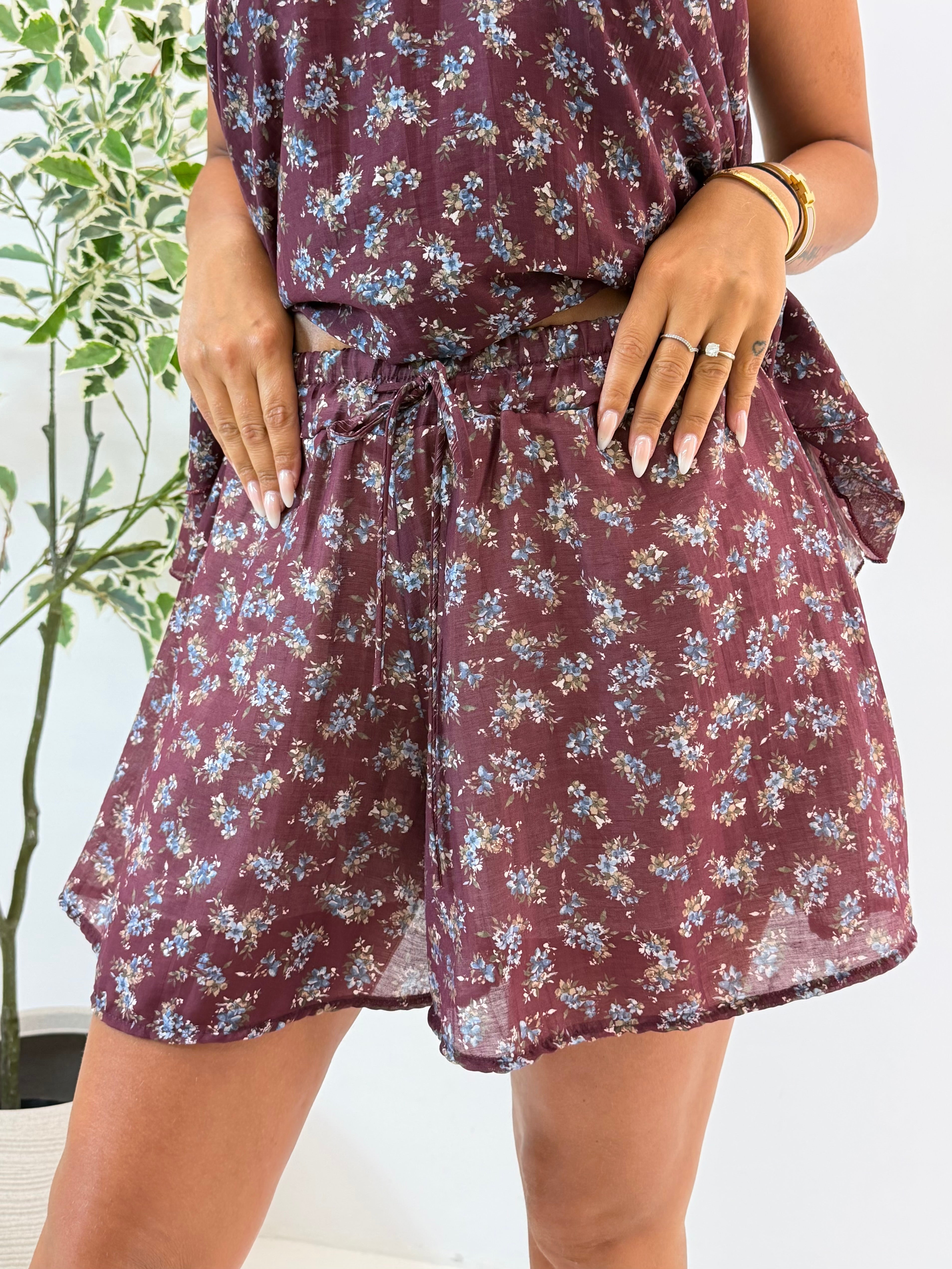 SHORT ROSY FANTASIA BORDEAUX