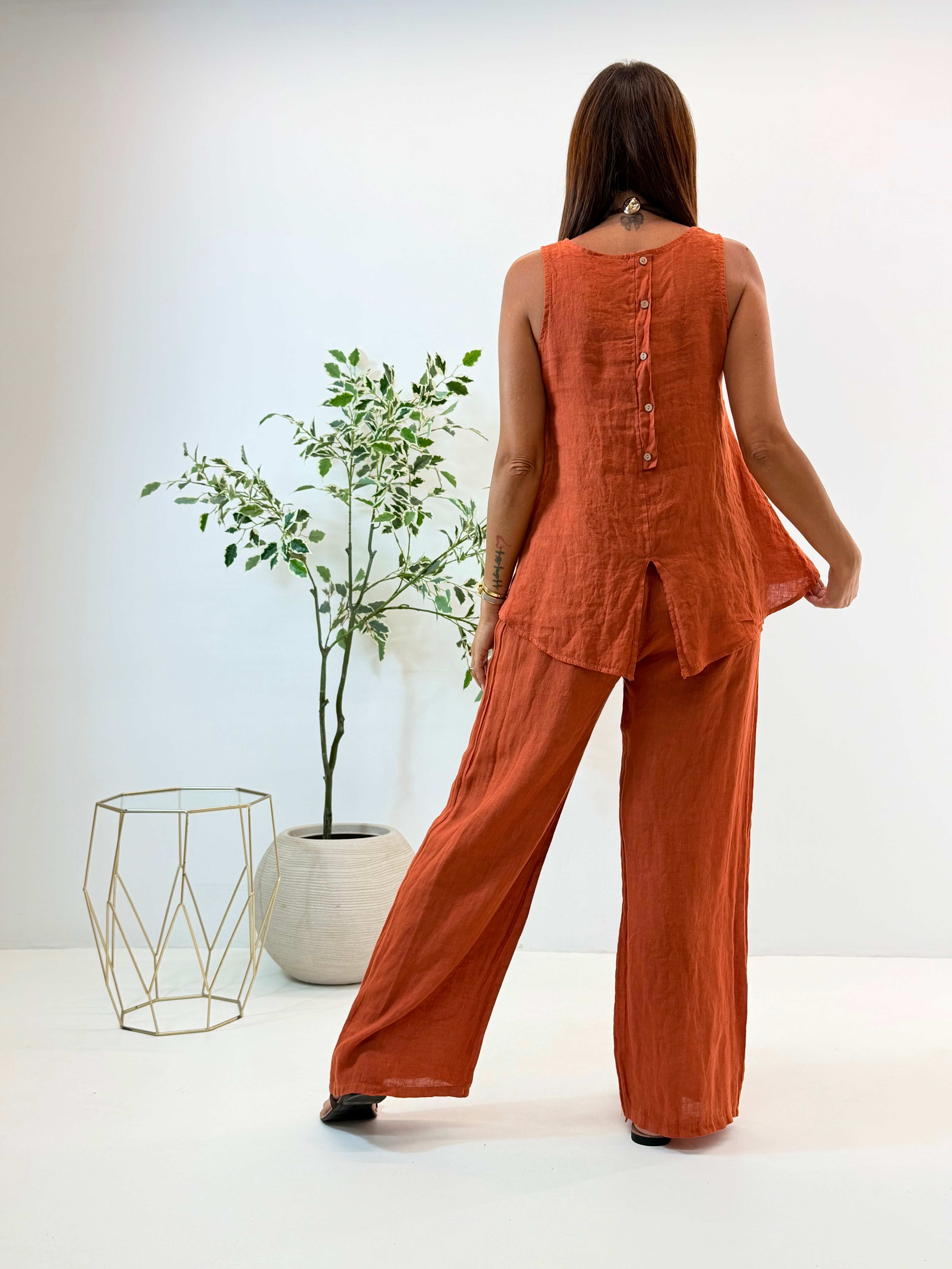 TOP GISELLE IN LINO RUGGINE