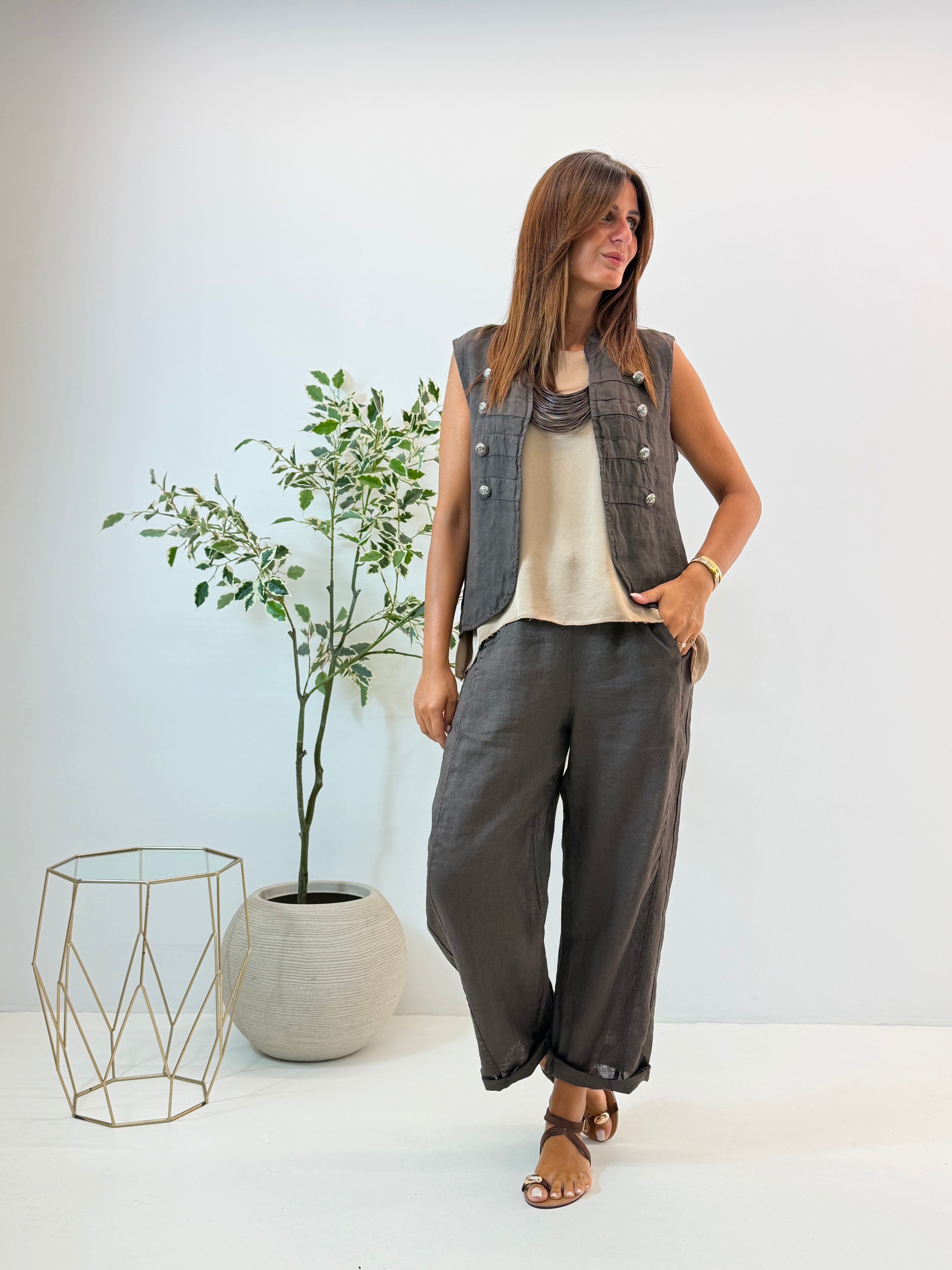 PANTALONE AMELIE IN LINO