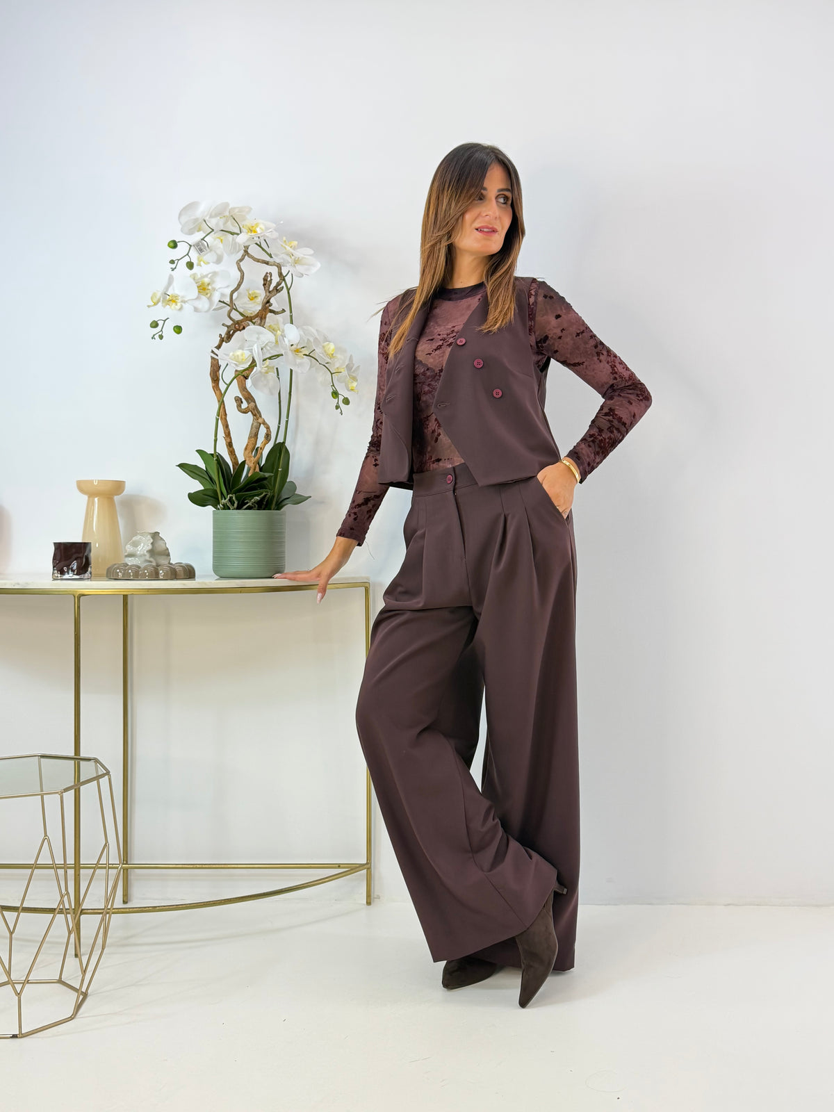 PANTALONE SERENA BORDEAUX