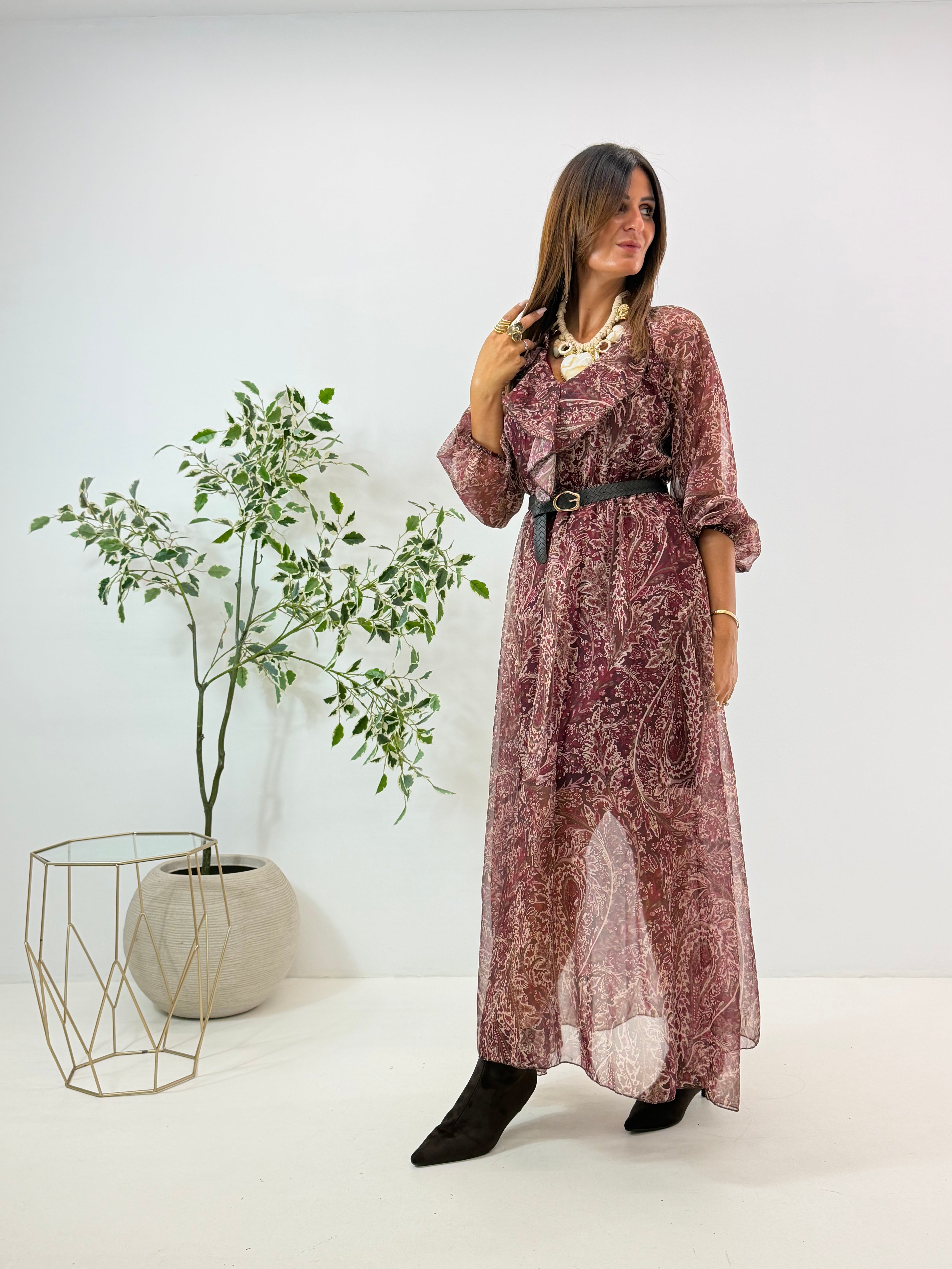 ABITO JESY FANTASIA BORDEAUX