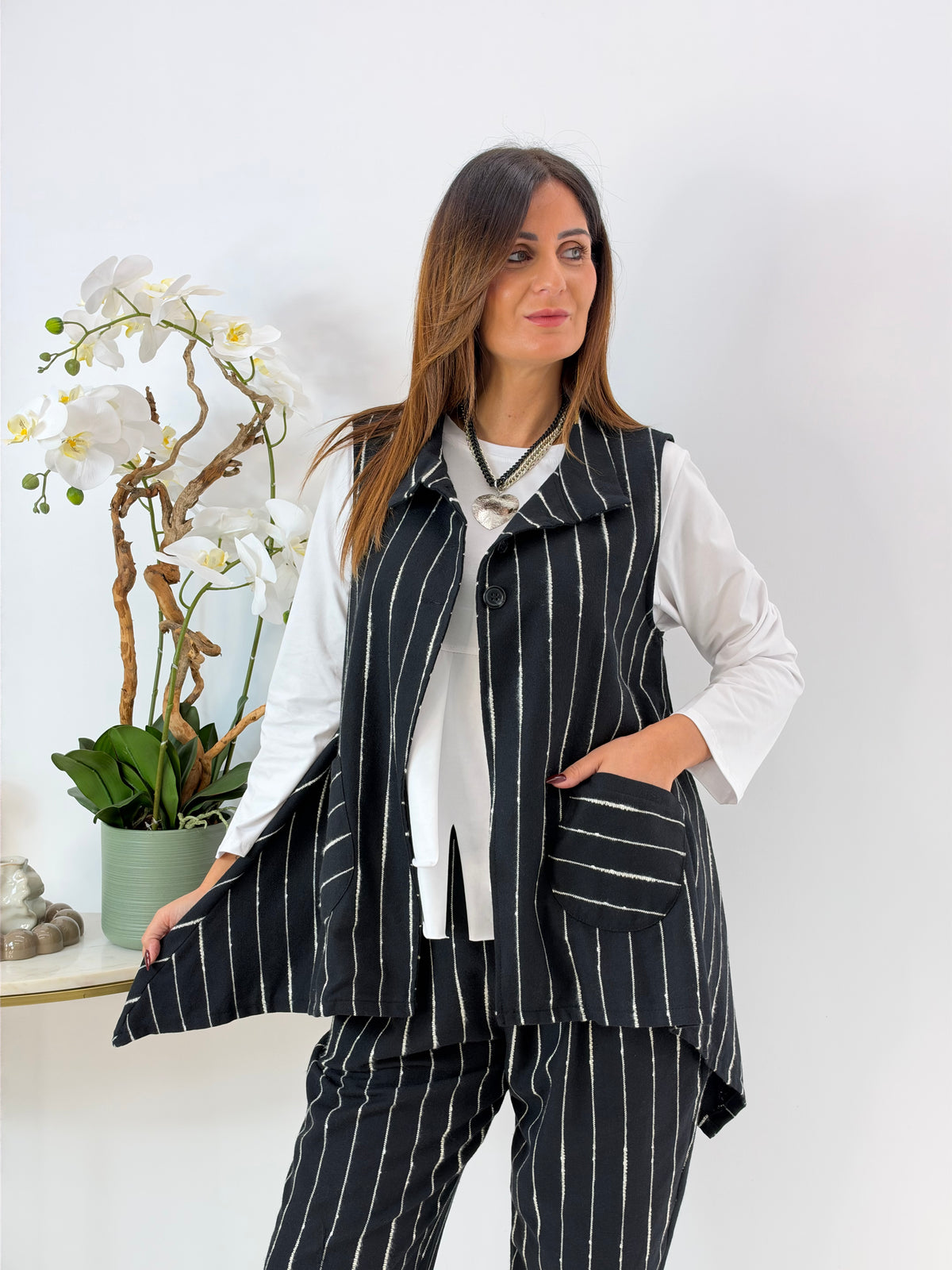 GILET ALICE A RIGHE