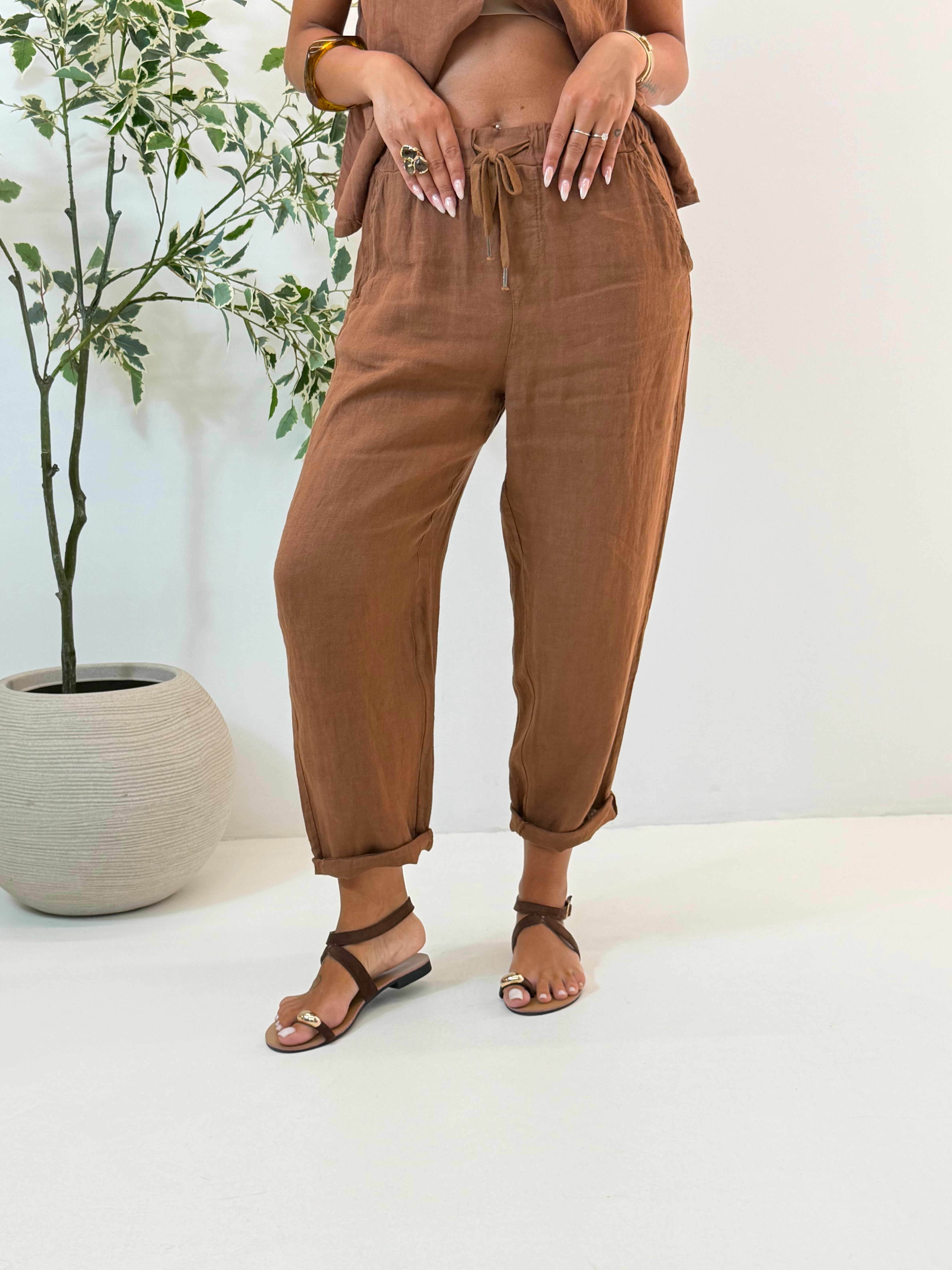 PANTALONE AMELIA IN LINO