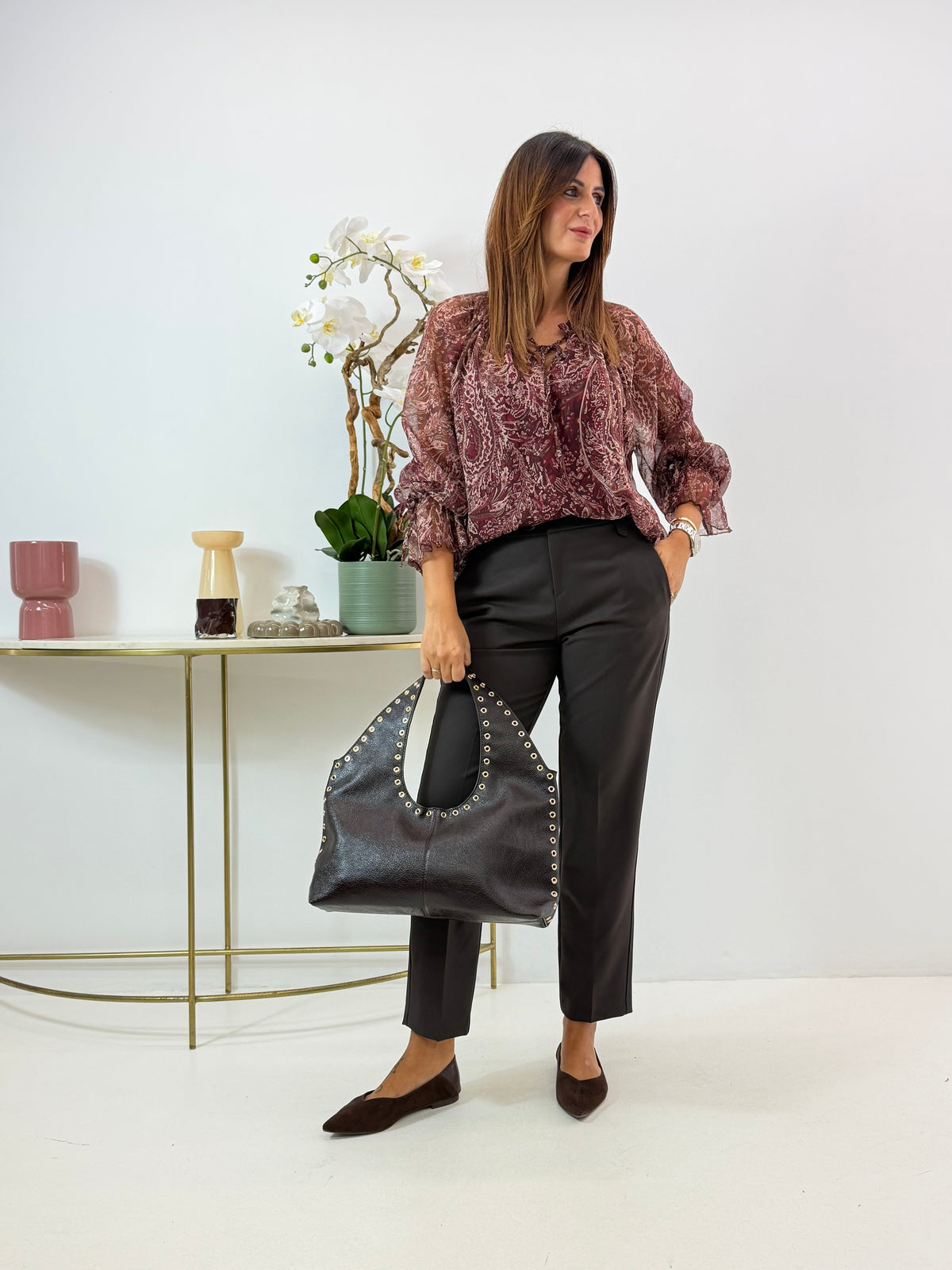 CAMICIA RILEY FANTASIA BORDEAUX