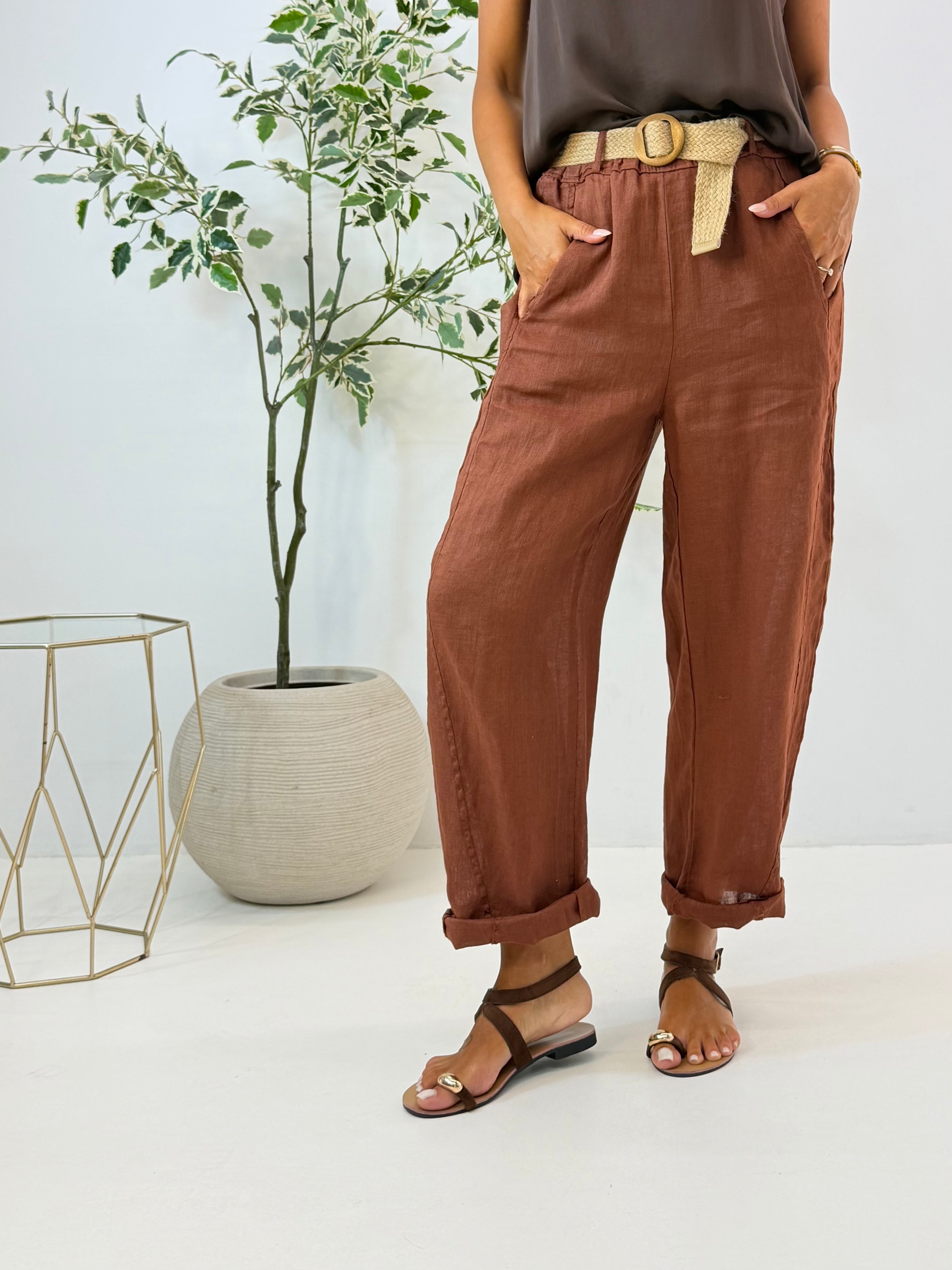PANTALONE AMELIE IN LINO