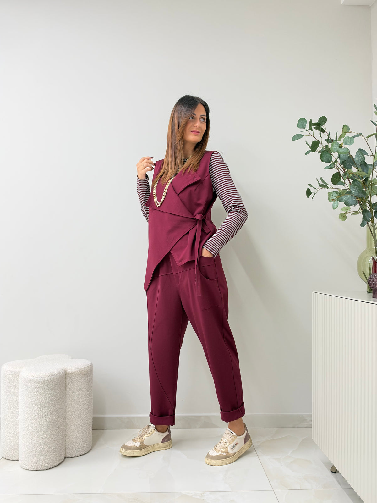 PANTALONE ADA BORDEAUX