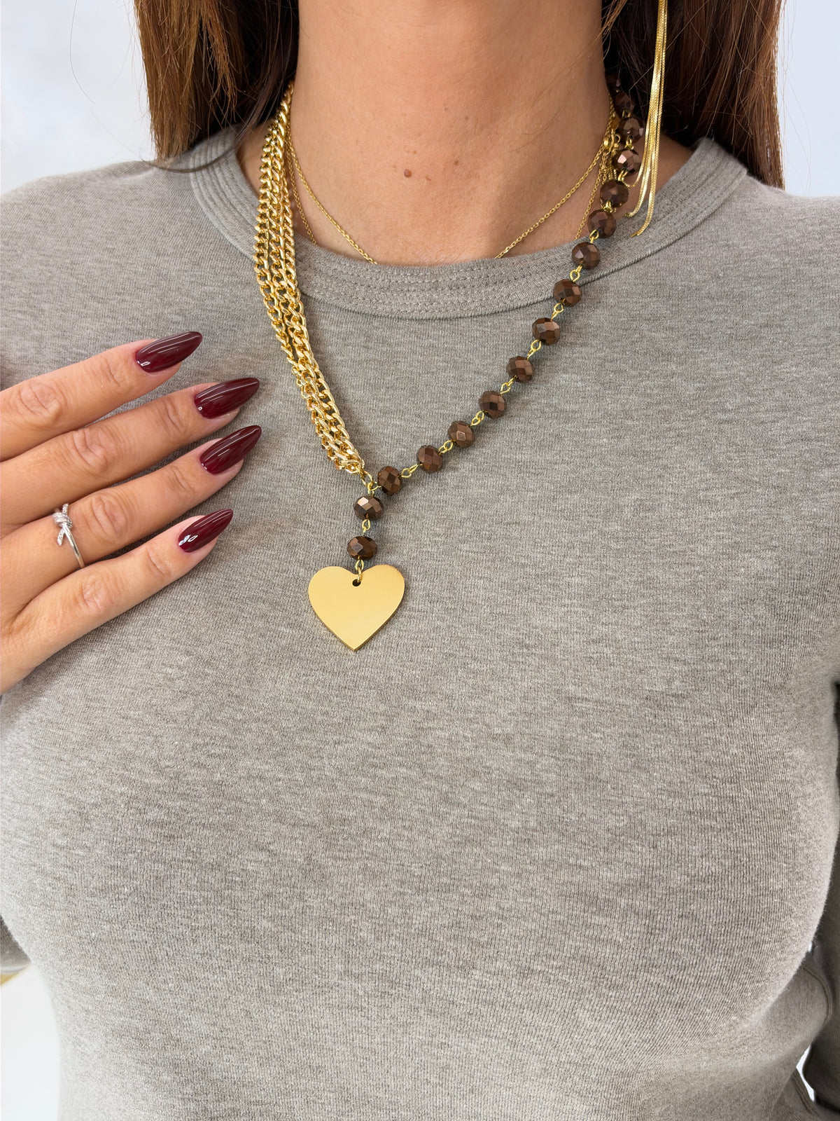 COLLANA MATI CORTA MUPAJI CUORE MORO/GOLD