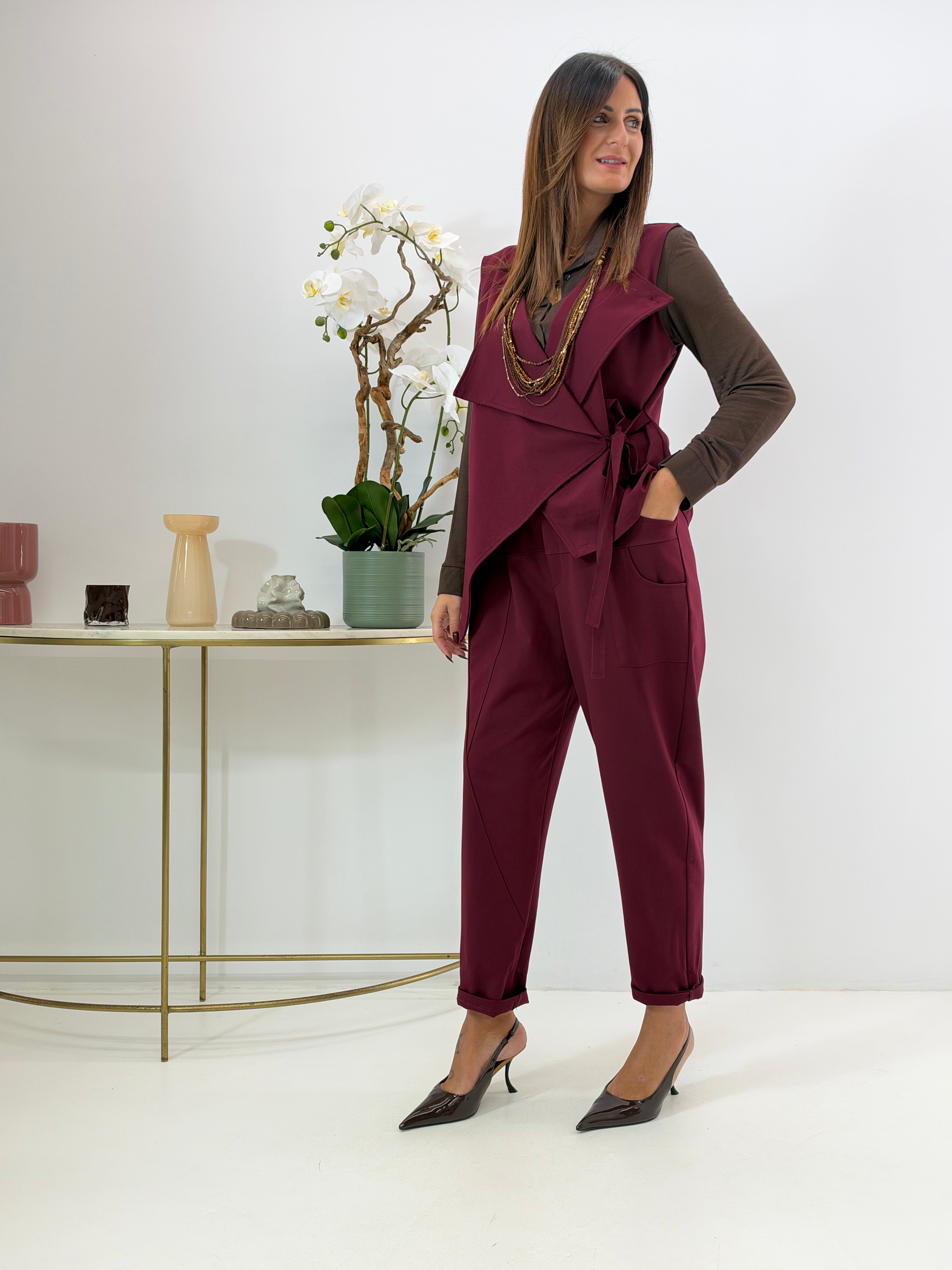 PANTALONE ADA BORDEAUX