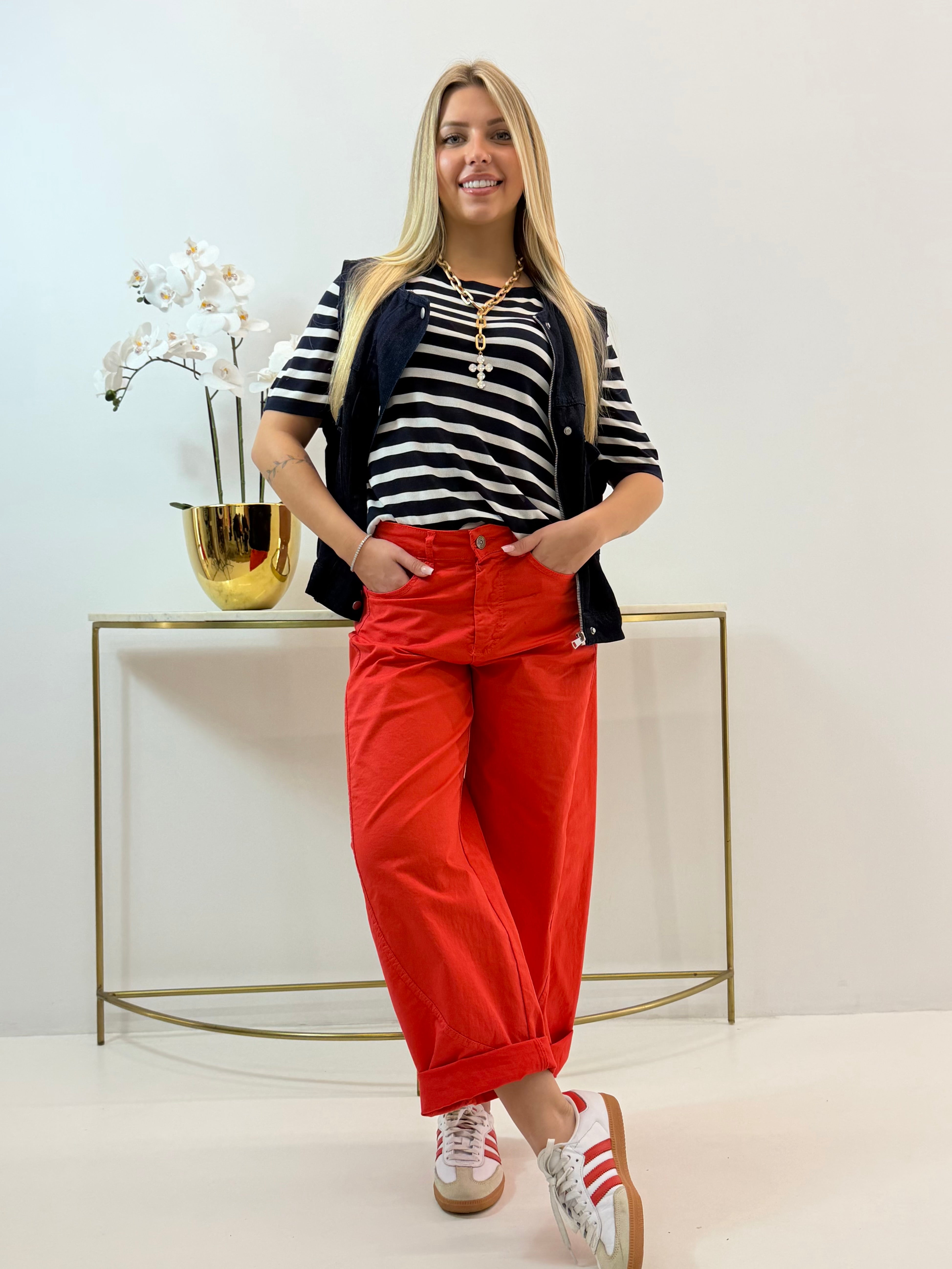 JEANS BALOON LINDA ROSSO