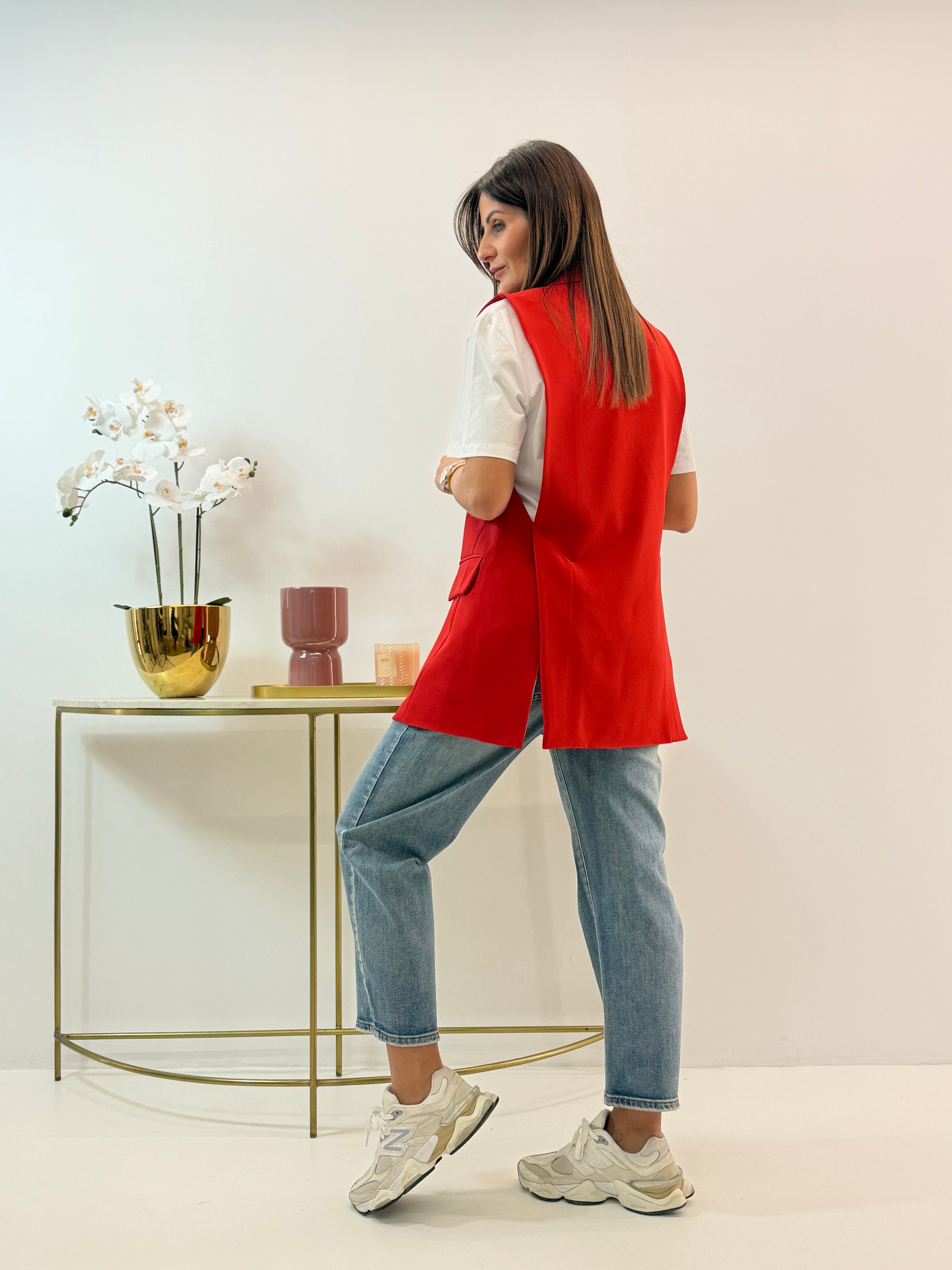 GILET IVORY ROSSO