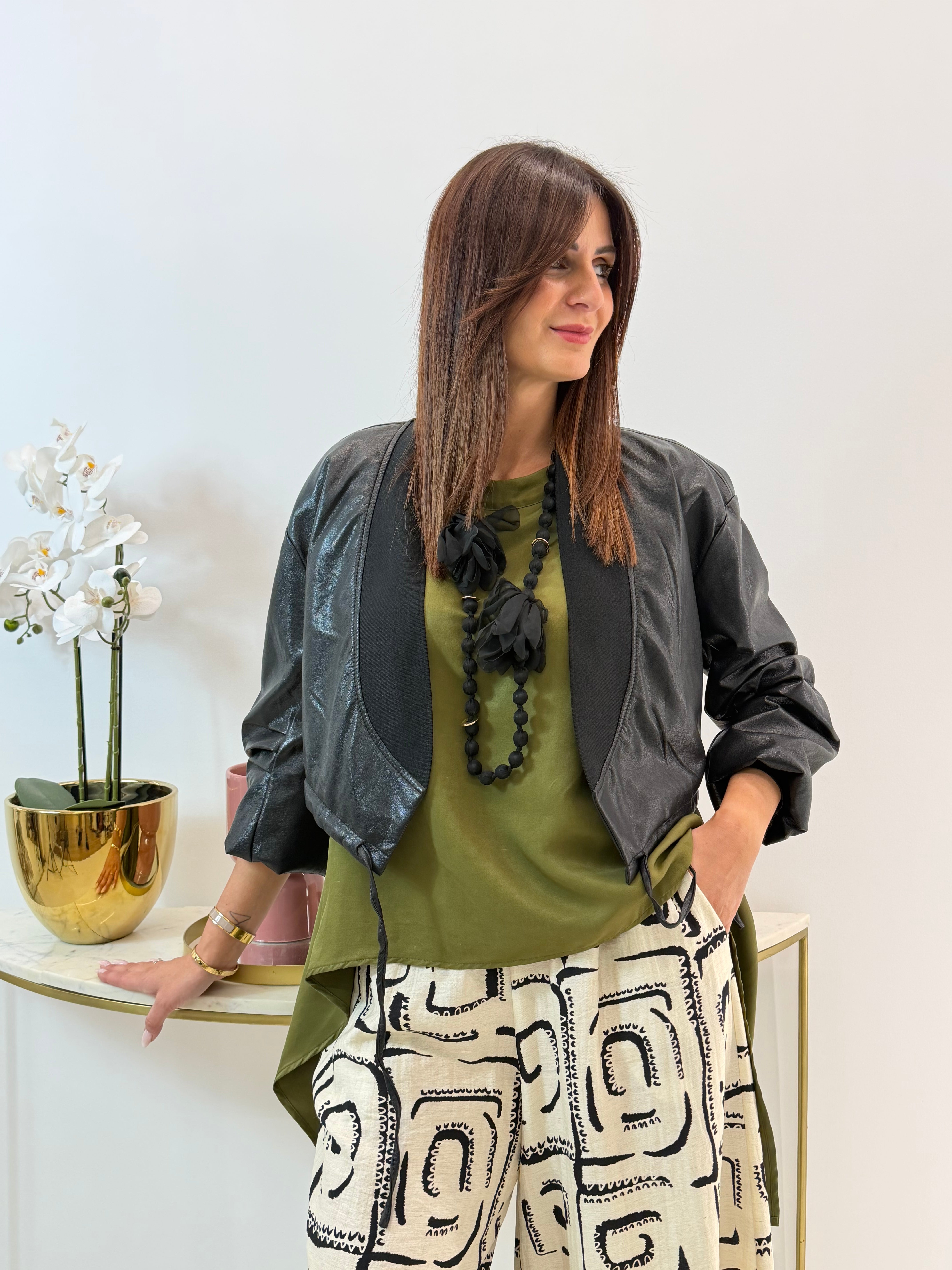 GIACCA NOIR IN ECOPELLE