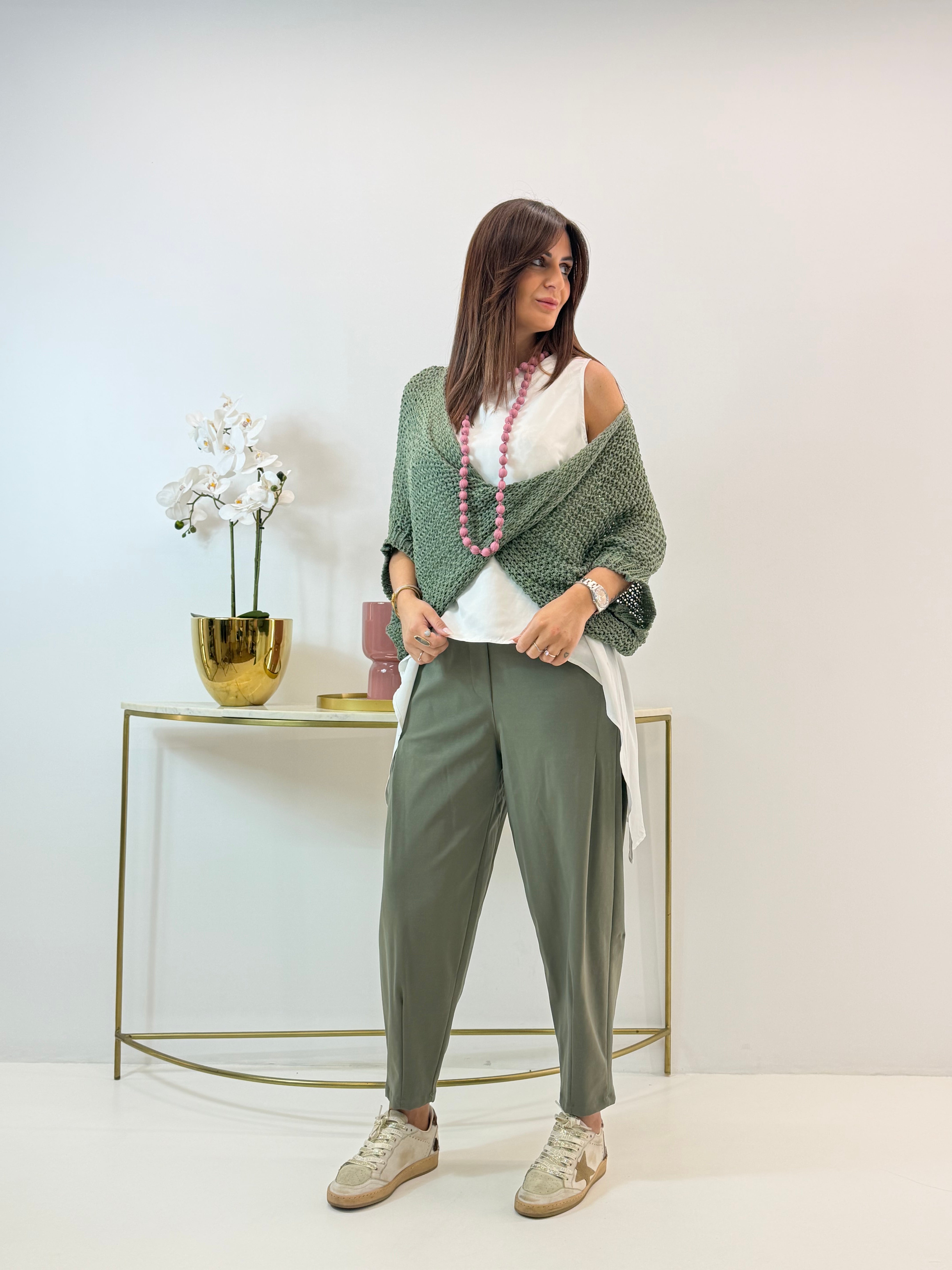 PULL KATIUSCIA TRAFORATO VERDE