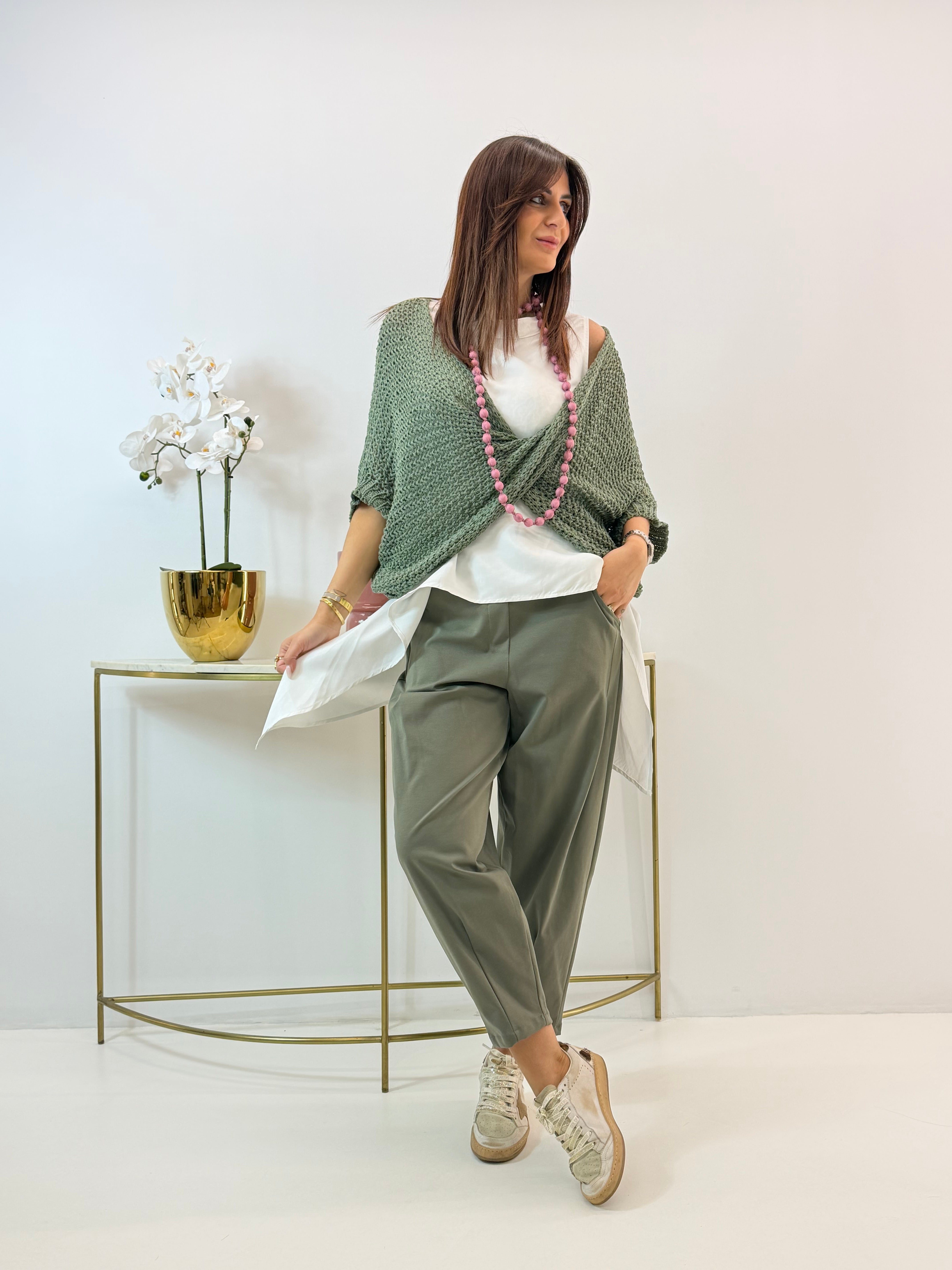 PULL KATIUSCIA TRAFORATO VERDE