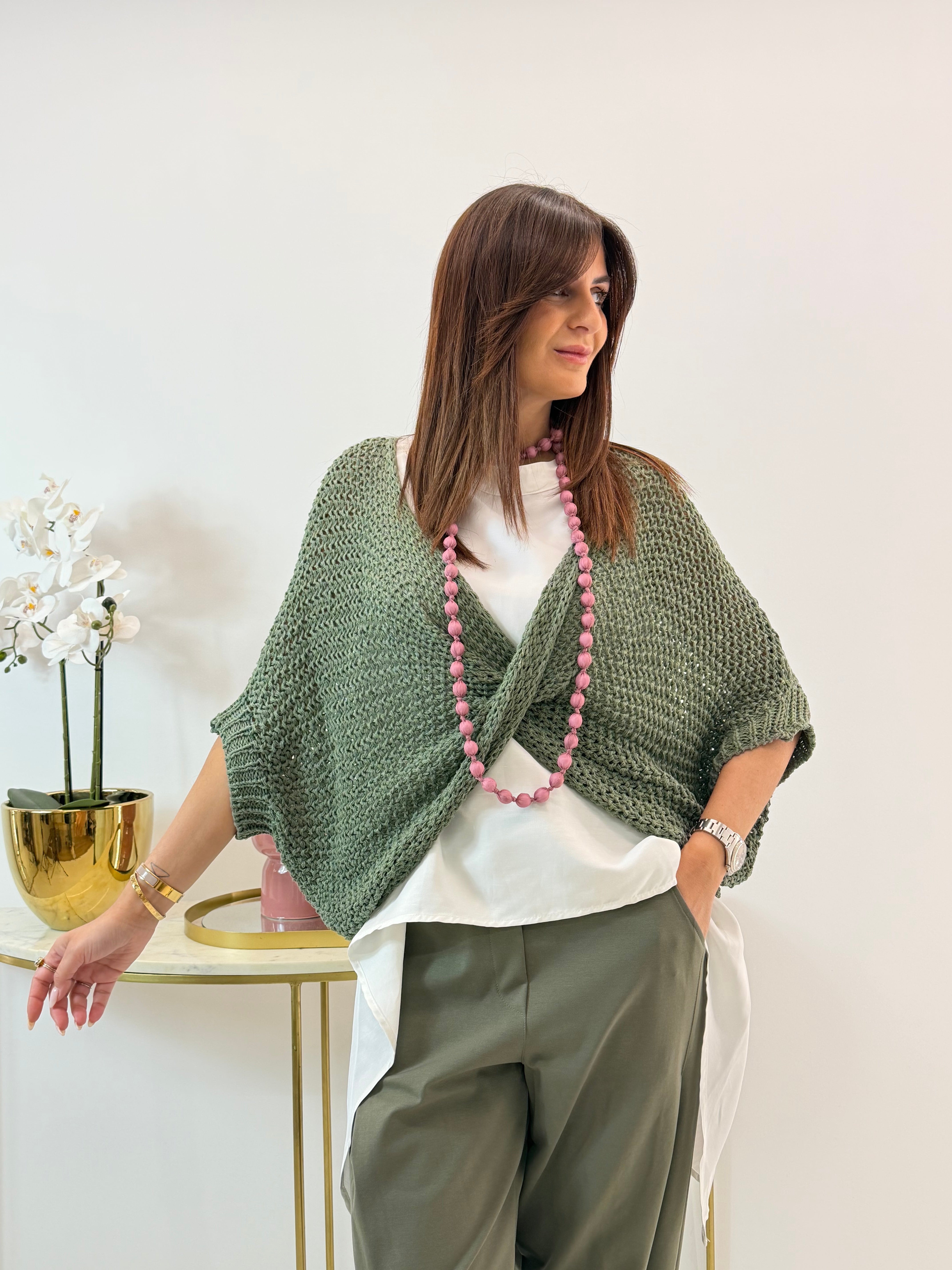 PULL KATIUSCIA TRAFORATO VERDE