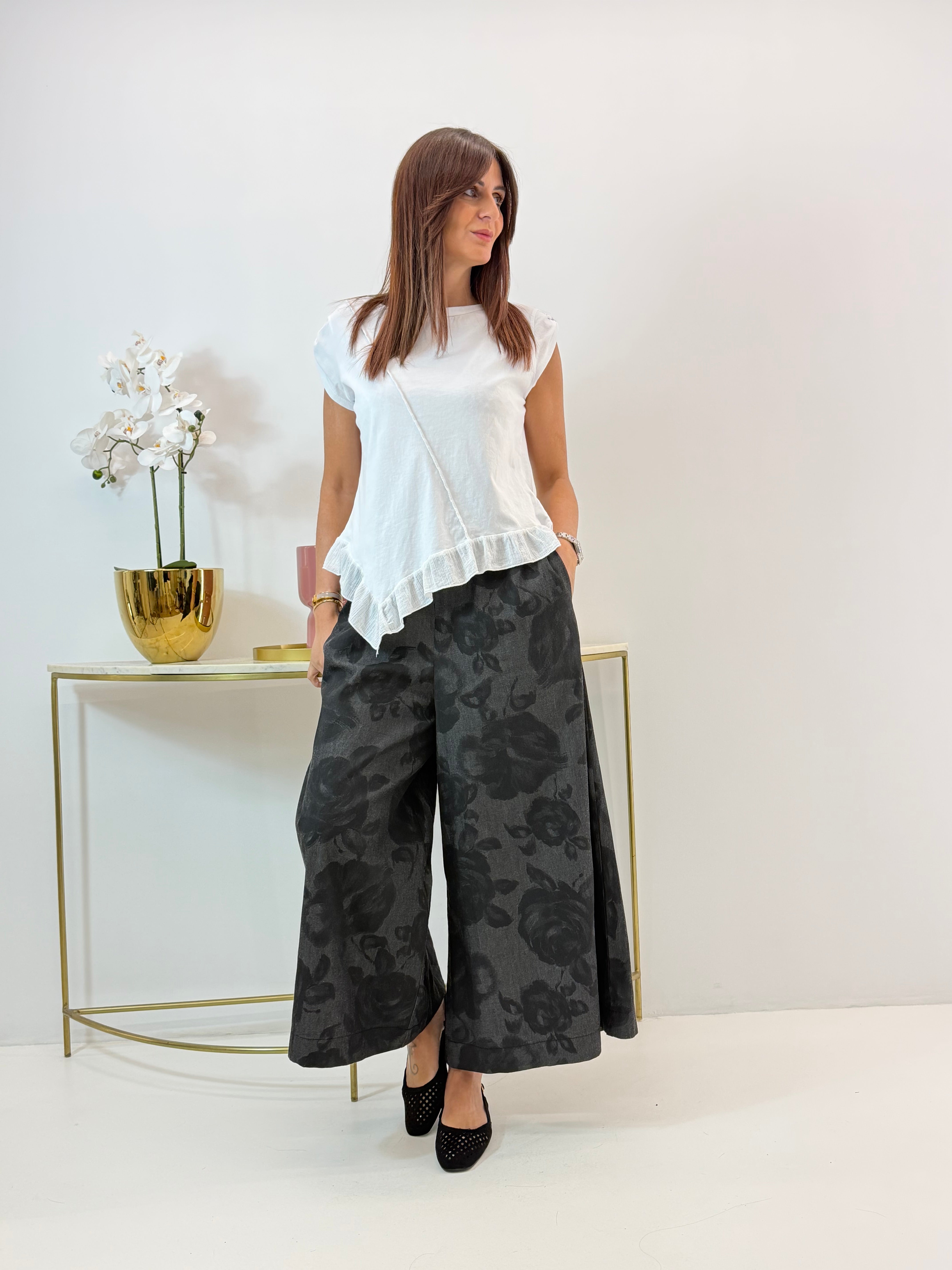 PANTALONE ROSE WENDY FANTASIA NERO