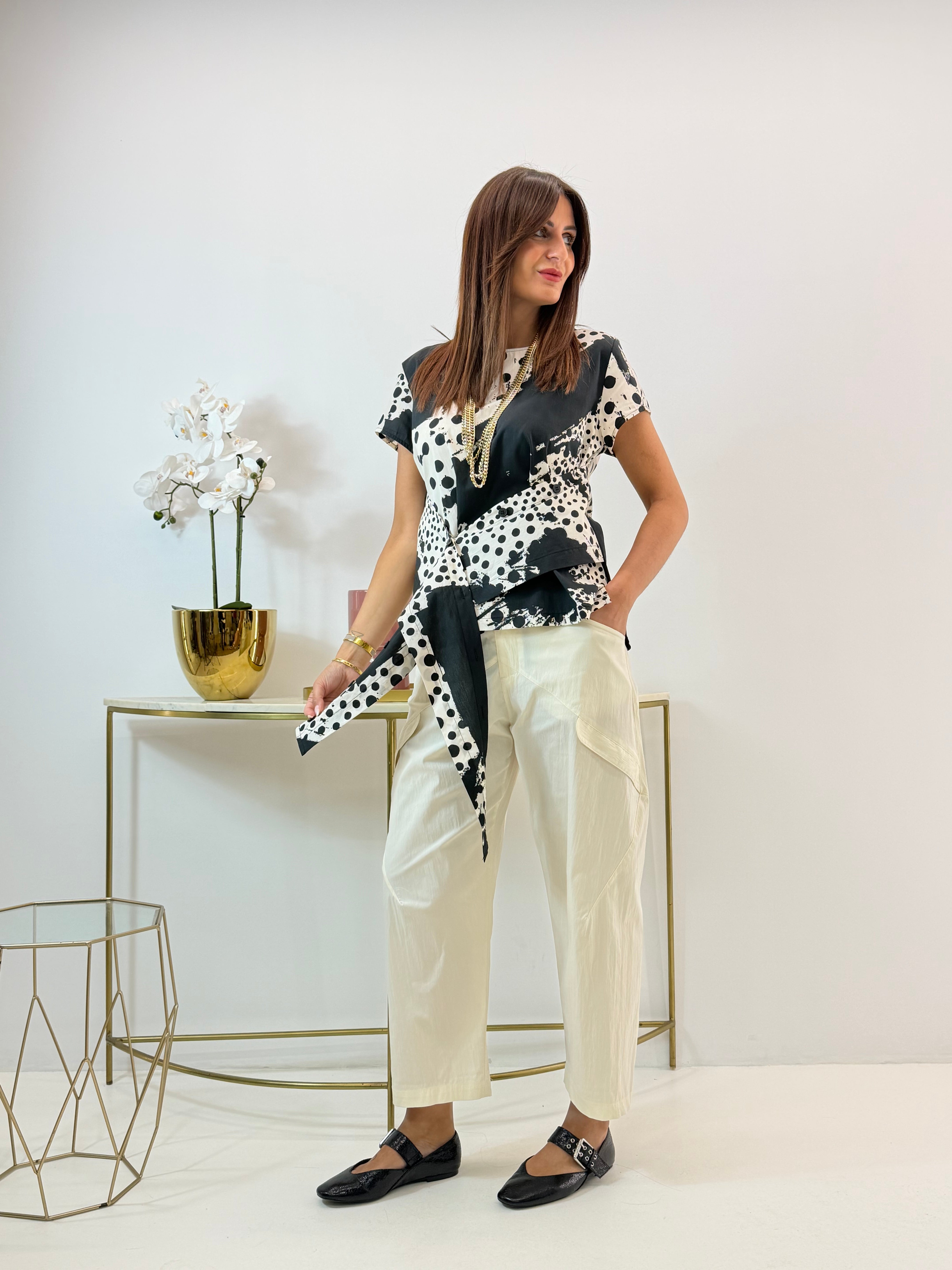 BLUSA FLORA WENDY FANTASIA A POIS