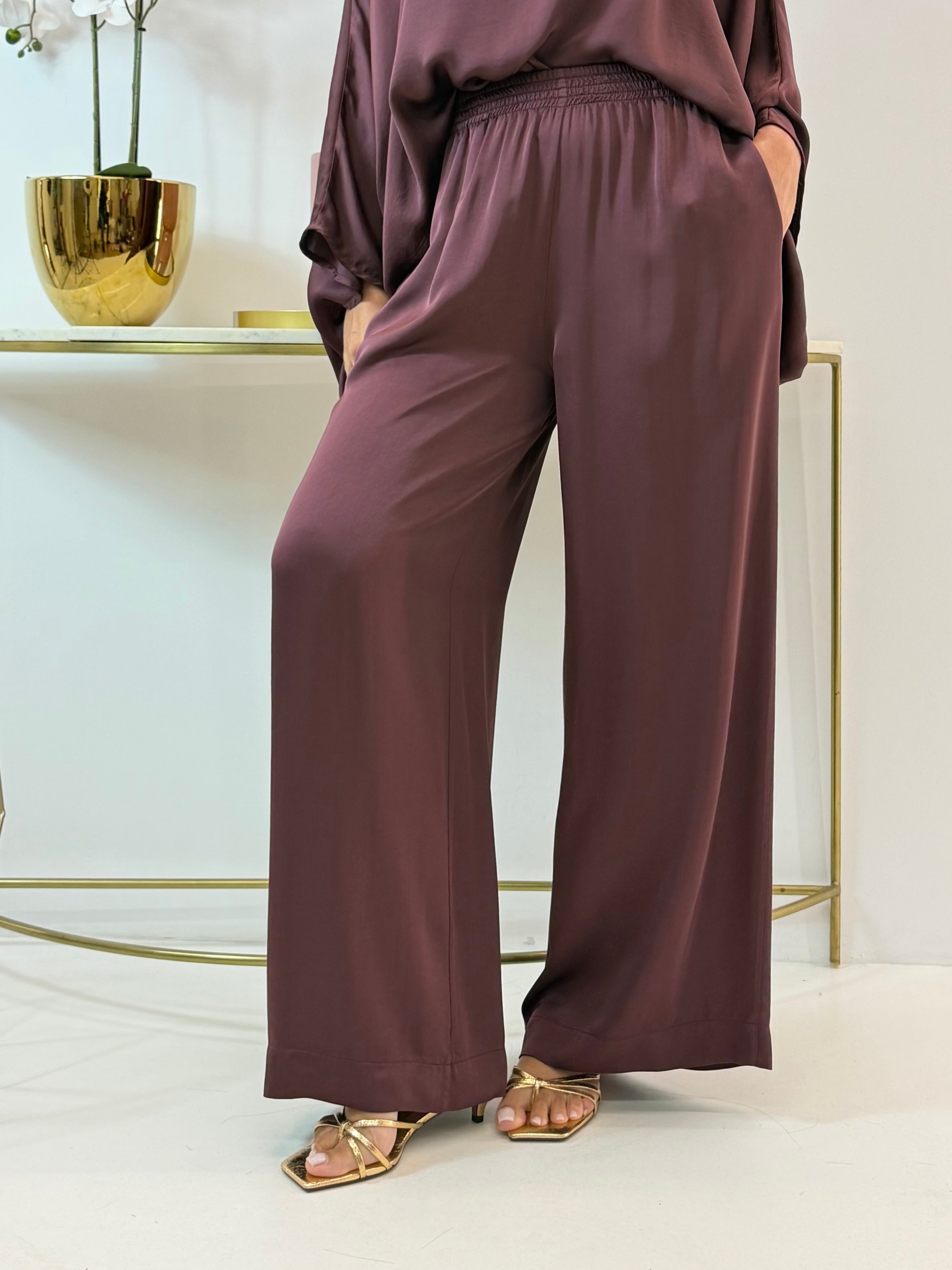 PANTALONE PALAZZO NANCY IN SATIN
