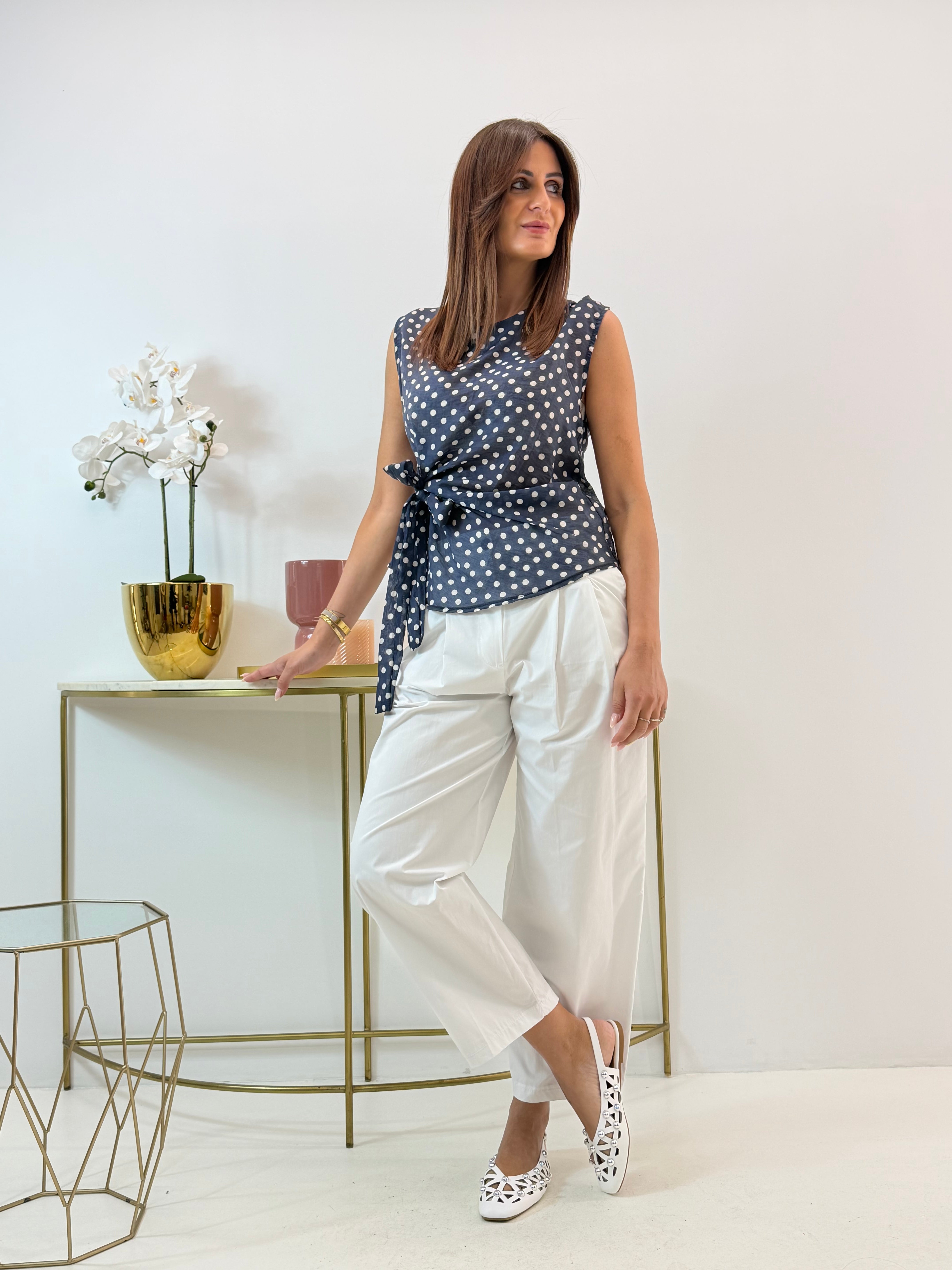 BLUSA CECILIA BLU A POIS