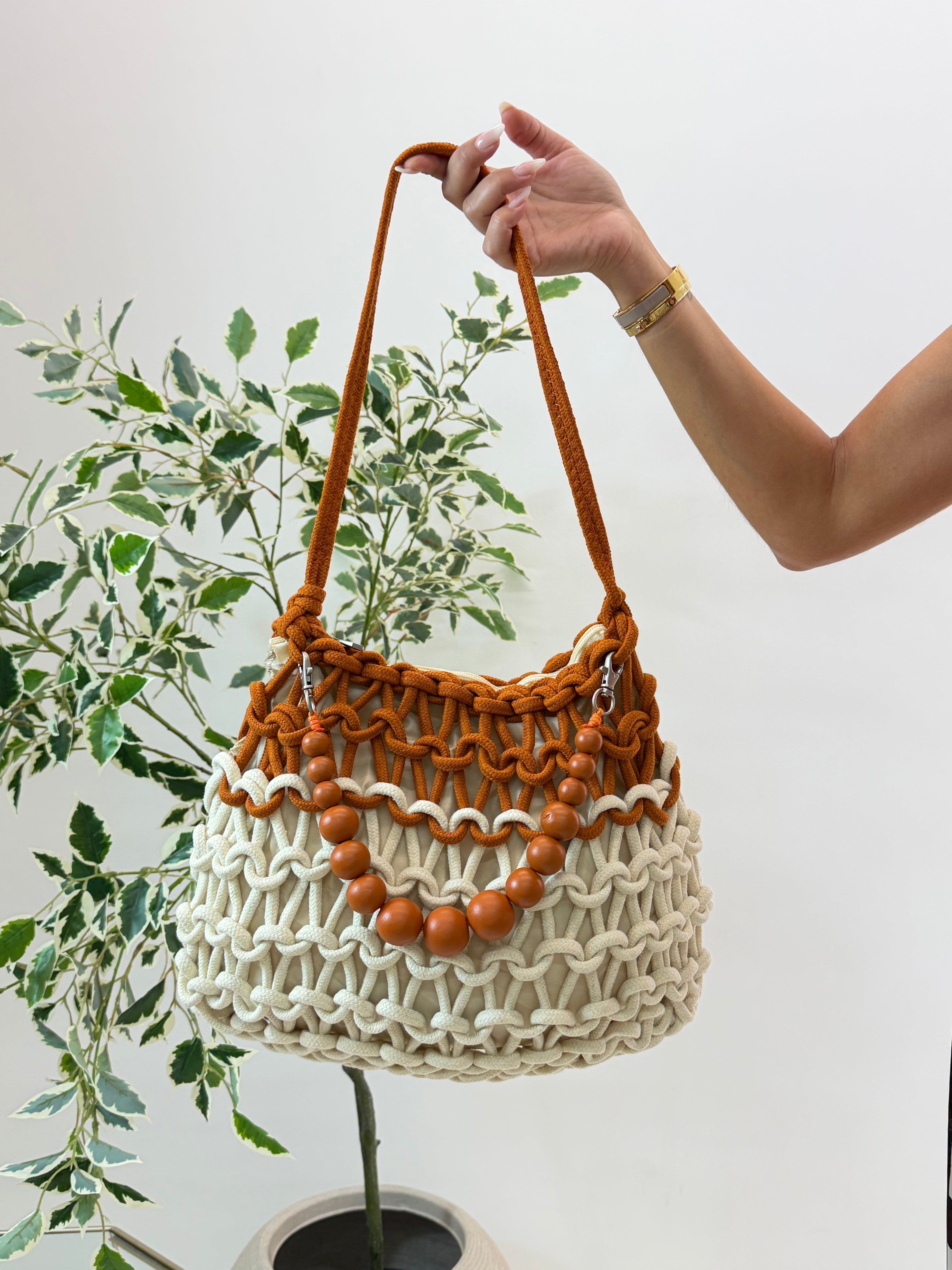BORSA CLEA BEIGE/RUGGINE