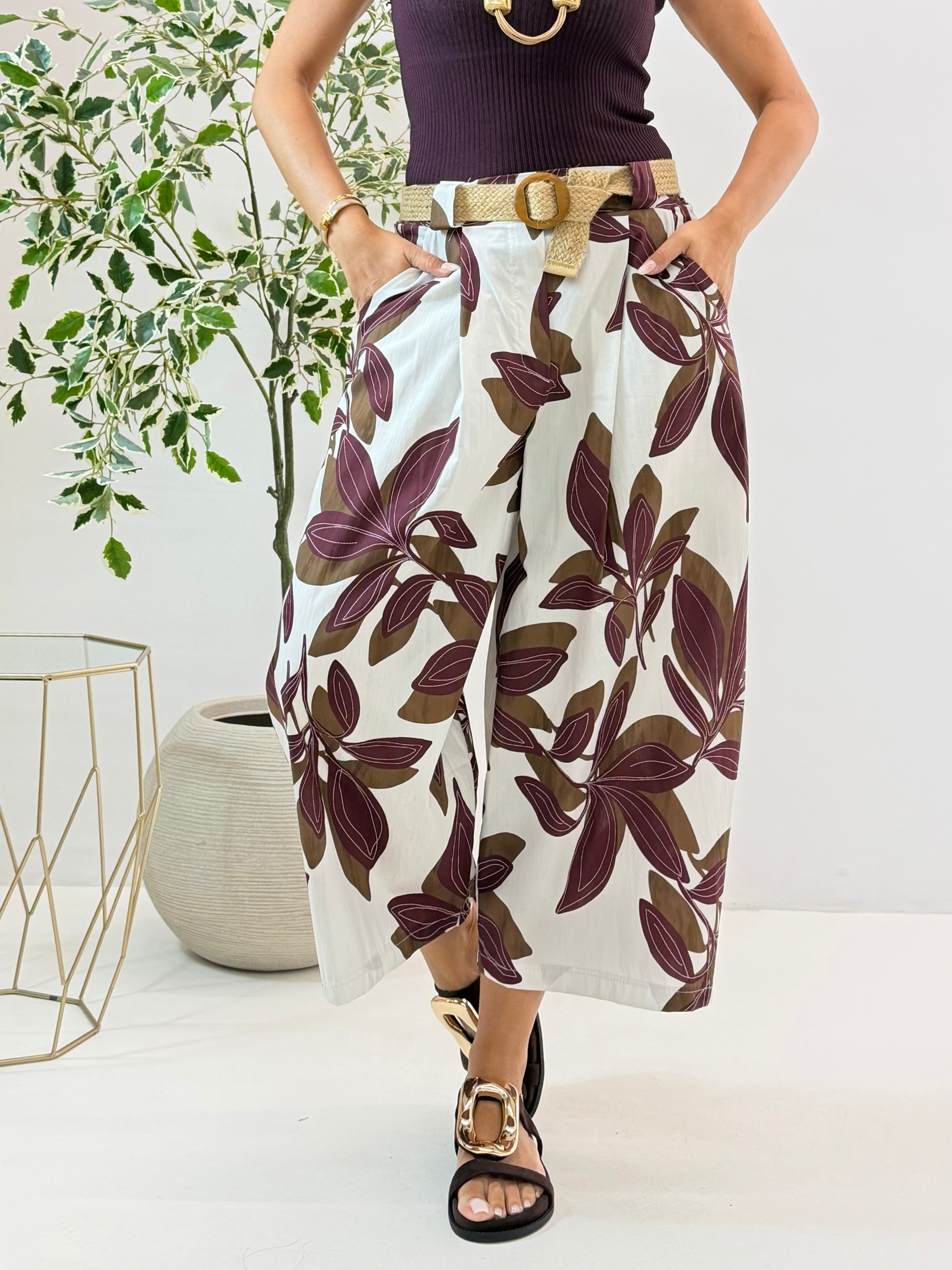 PANTALONE ALMA FANTASIA BORDEAUX