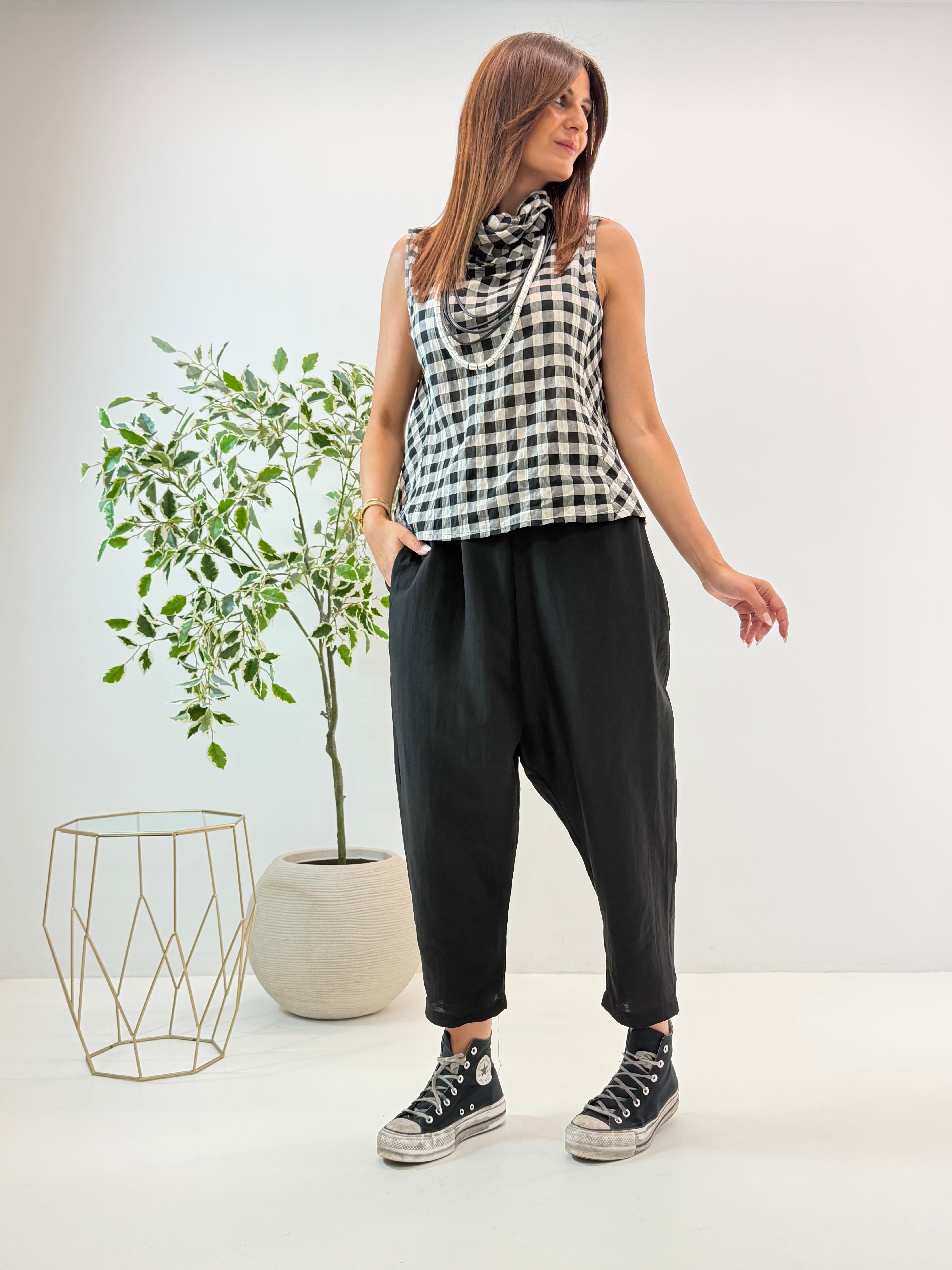 PANTALONE PANAMA NERO
