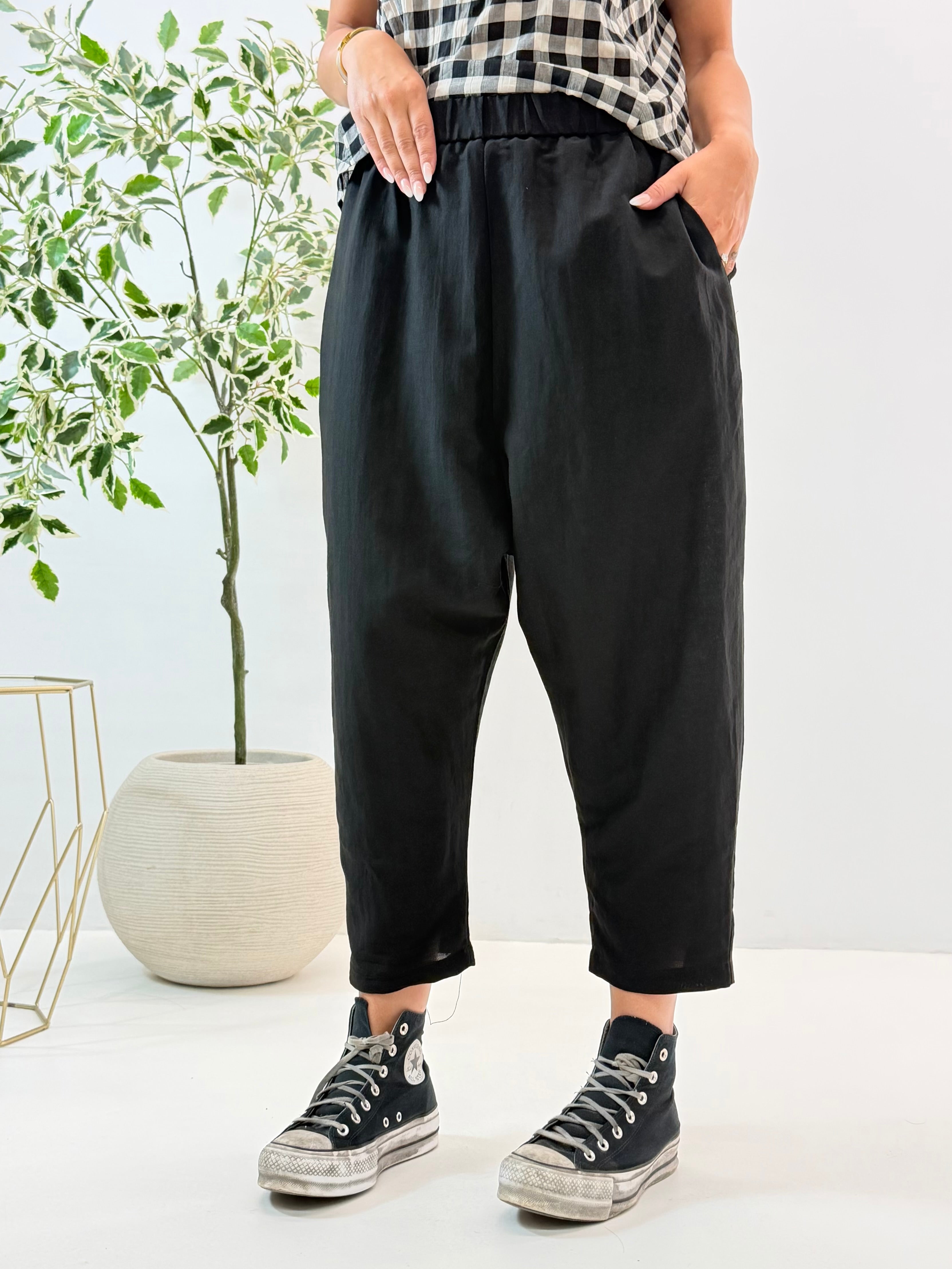 PANTALONE PANAMA NERO