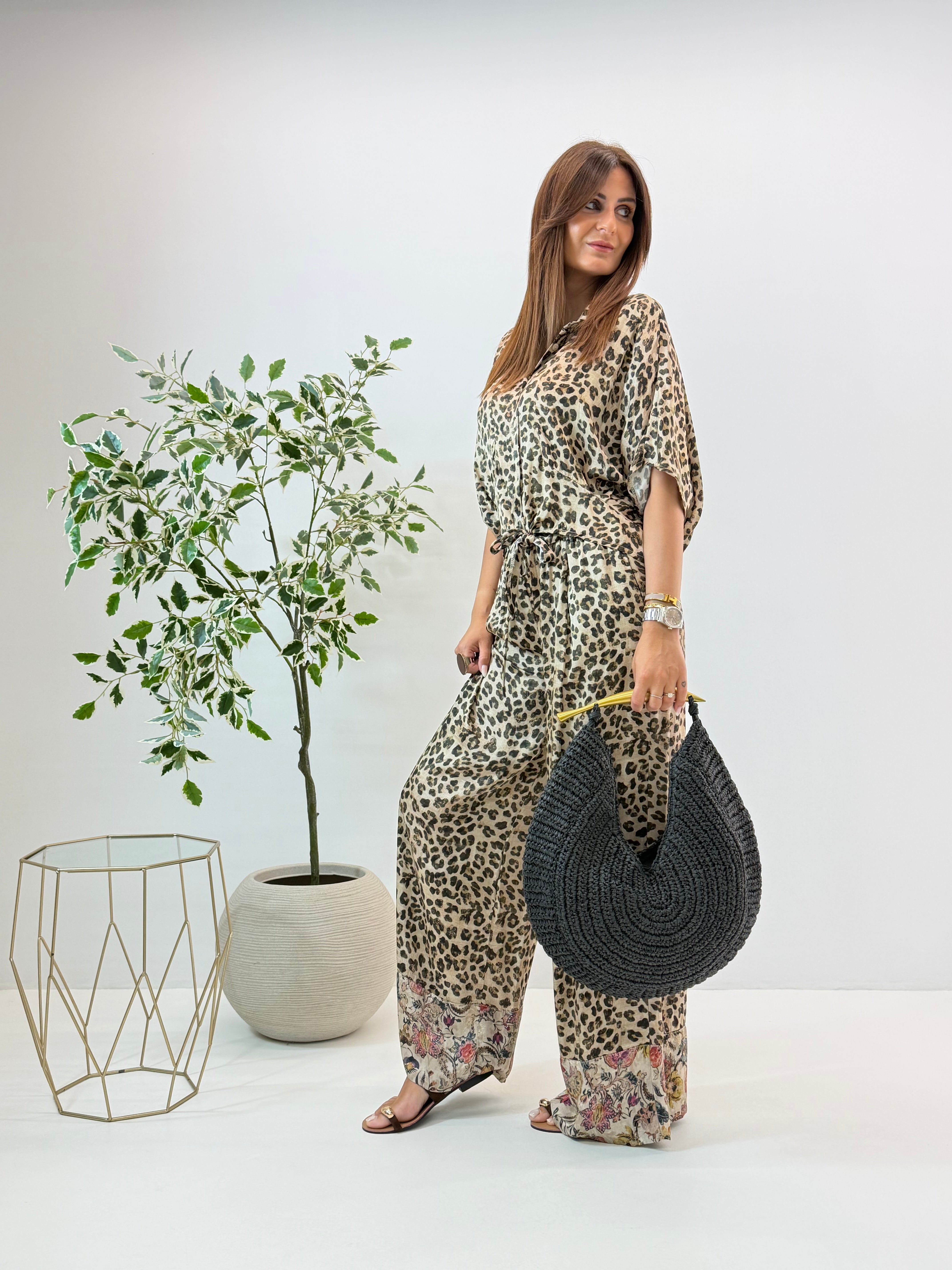PANTALONE SATIN MACULATO