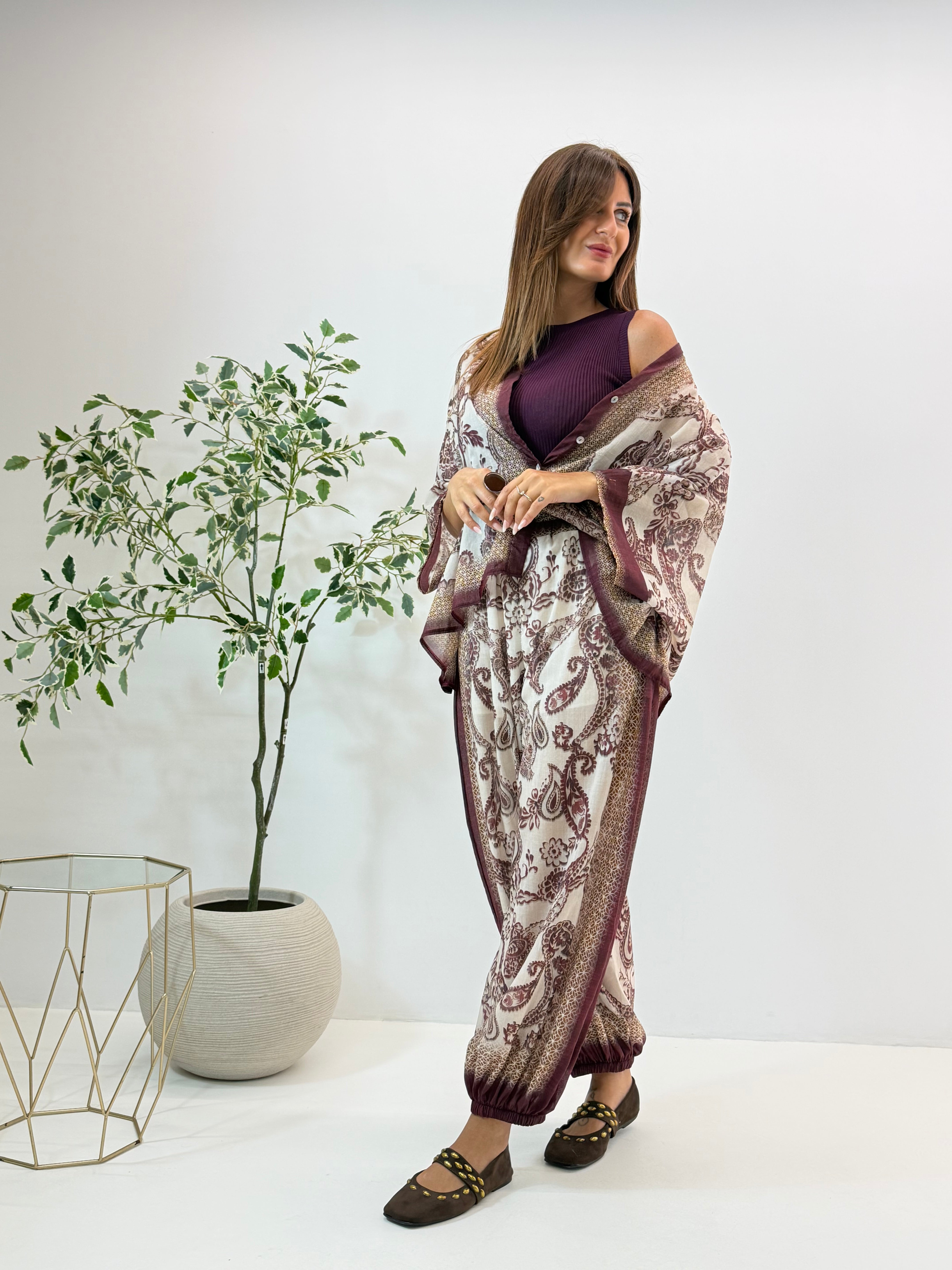 CAMICIA LATIA FANTASIA BORDEAUX