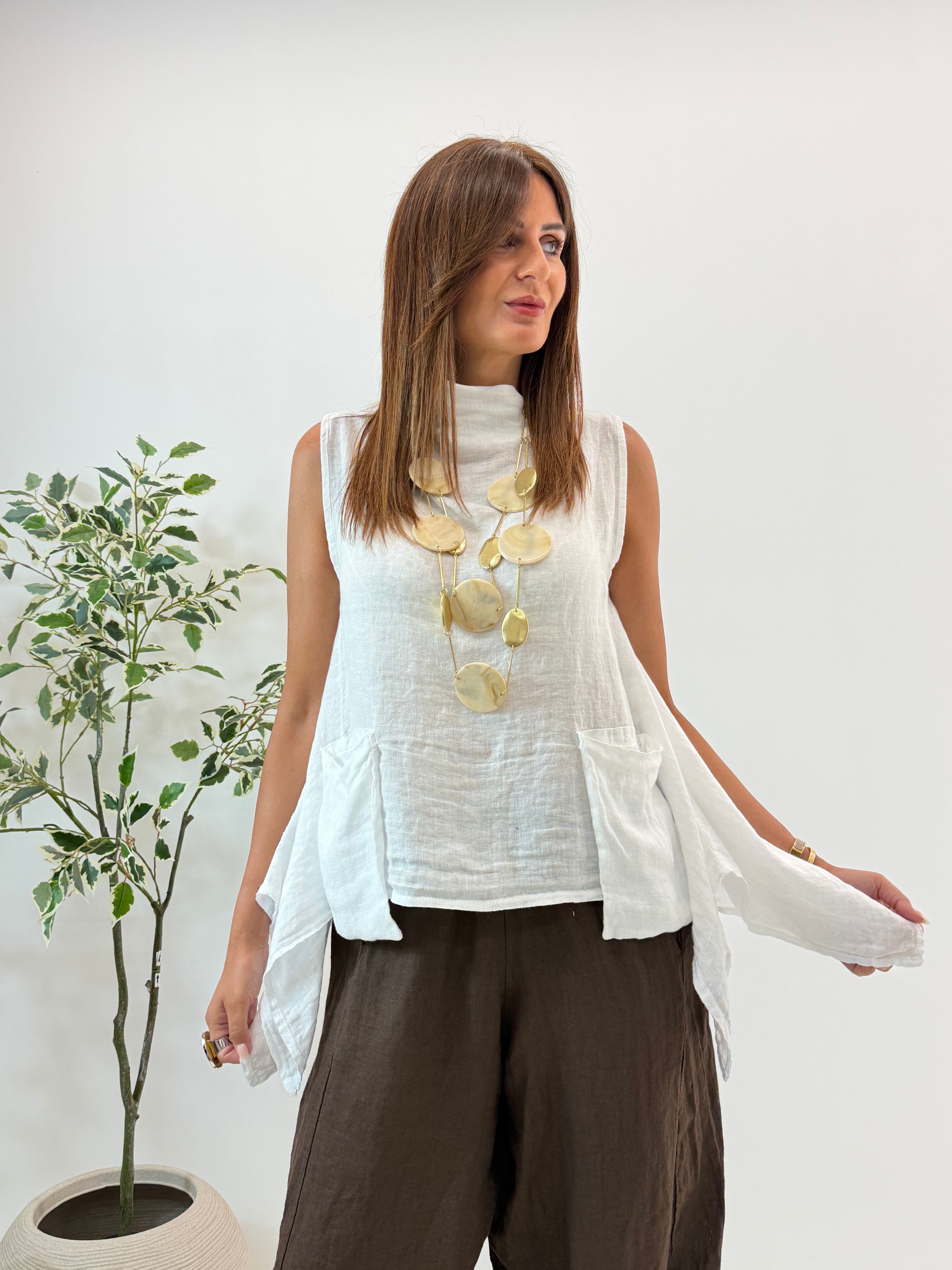 TOP ADRIA IN LINO BIANCO