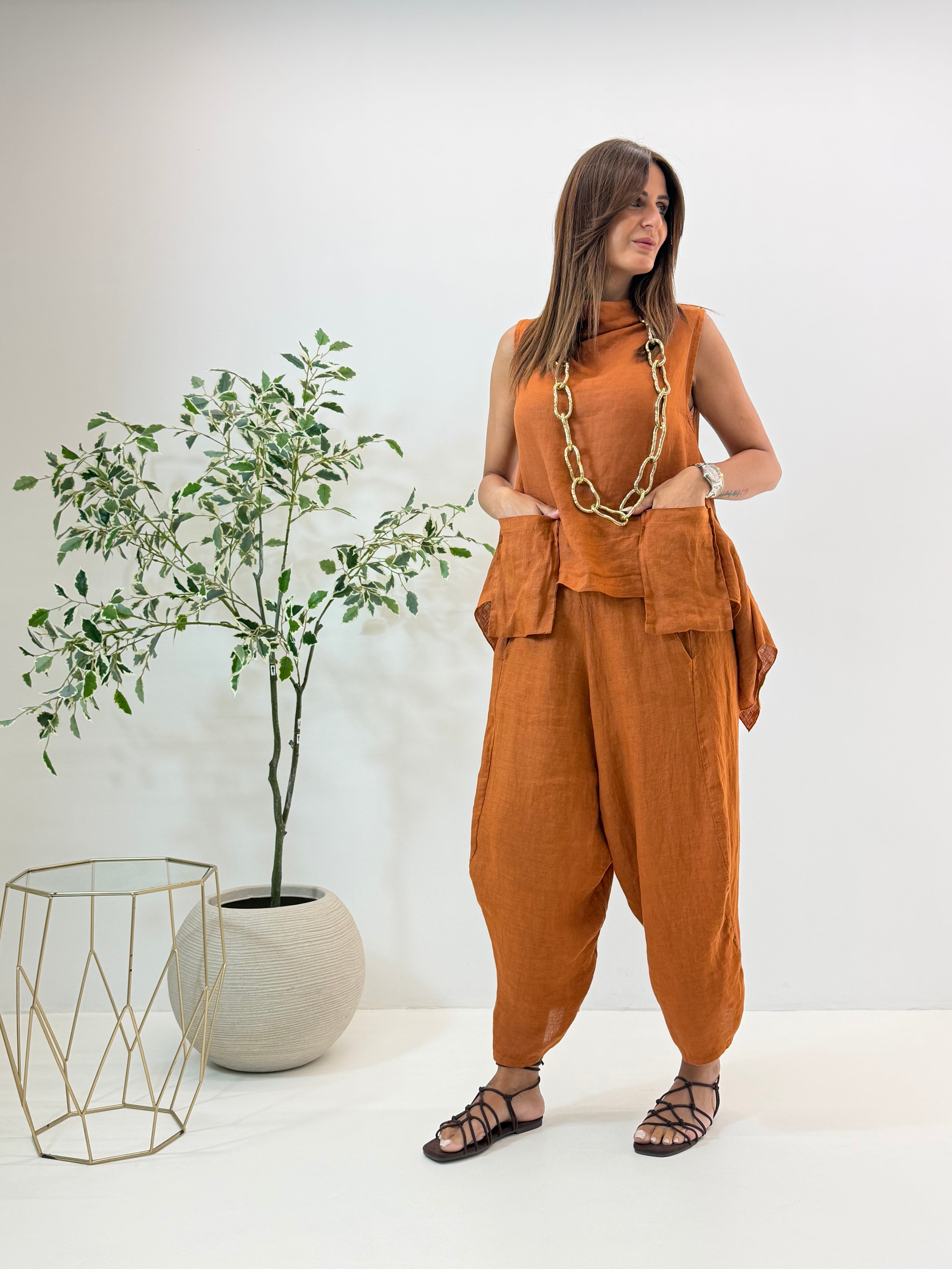 PANTALONE ADRIA IN LINO