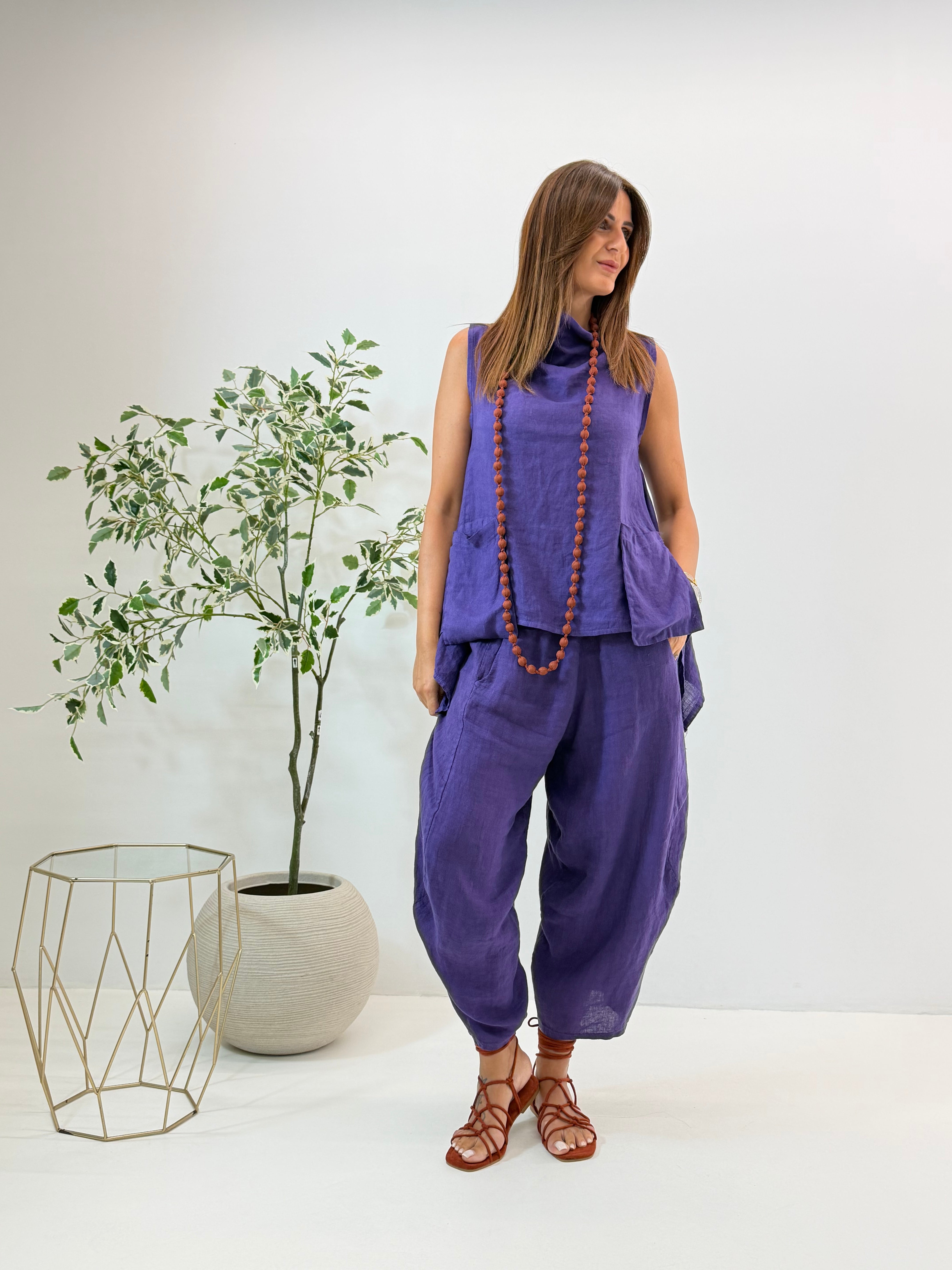 PANTALONE ADRIA IN LINO