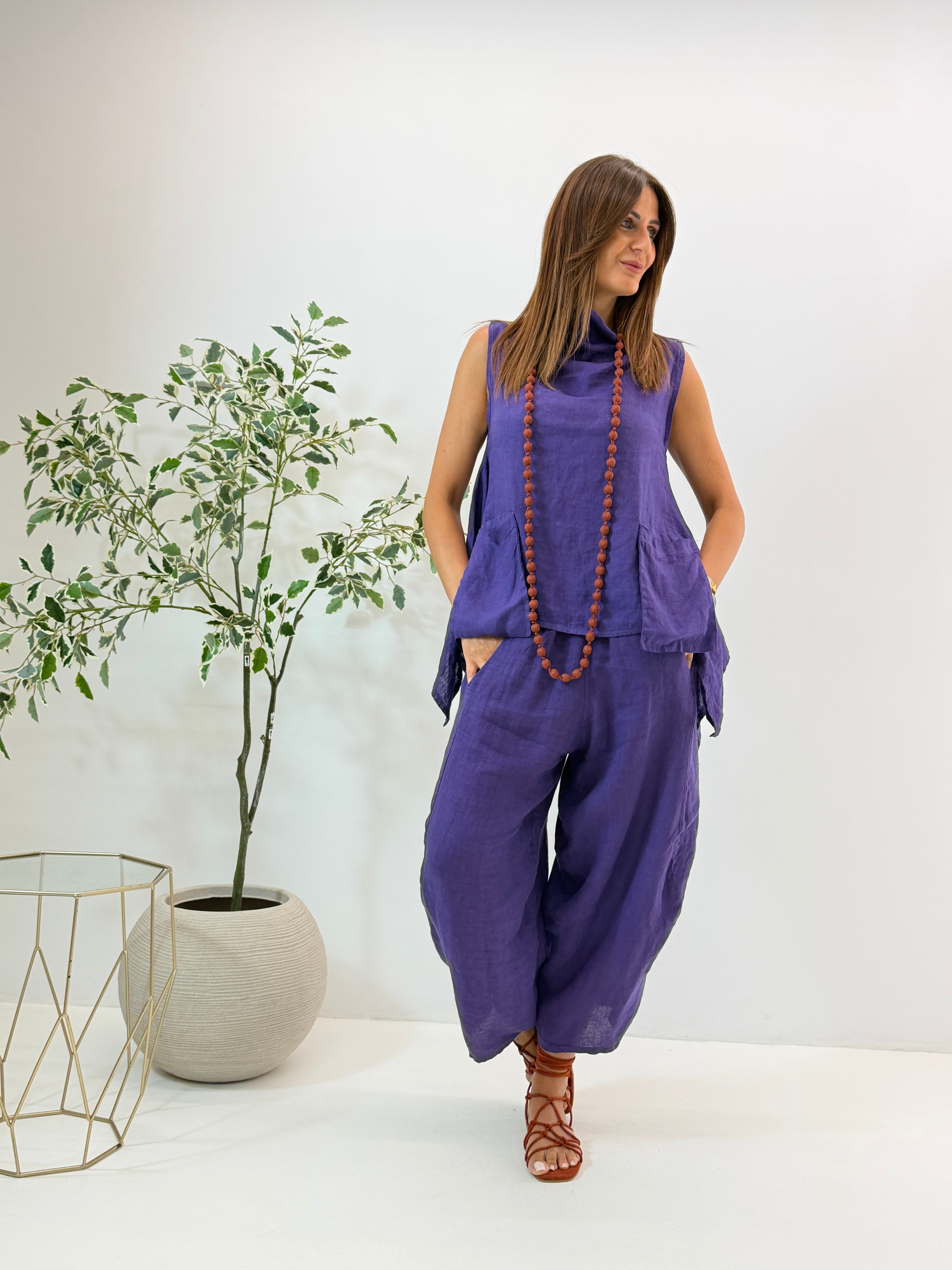 PANTALONE ADRIA IN LINO